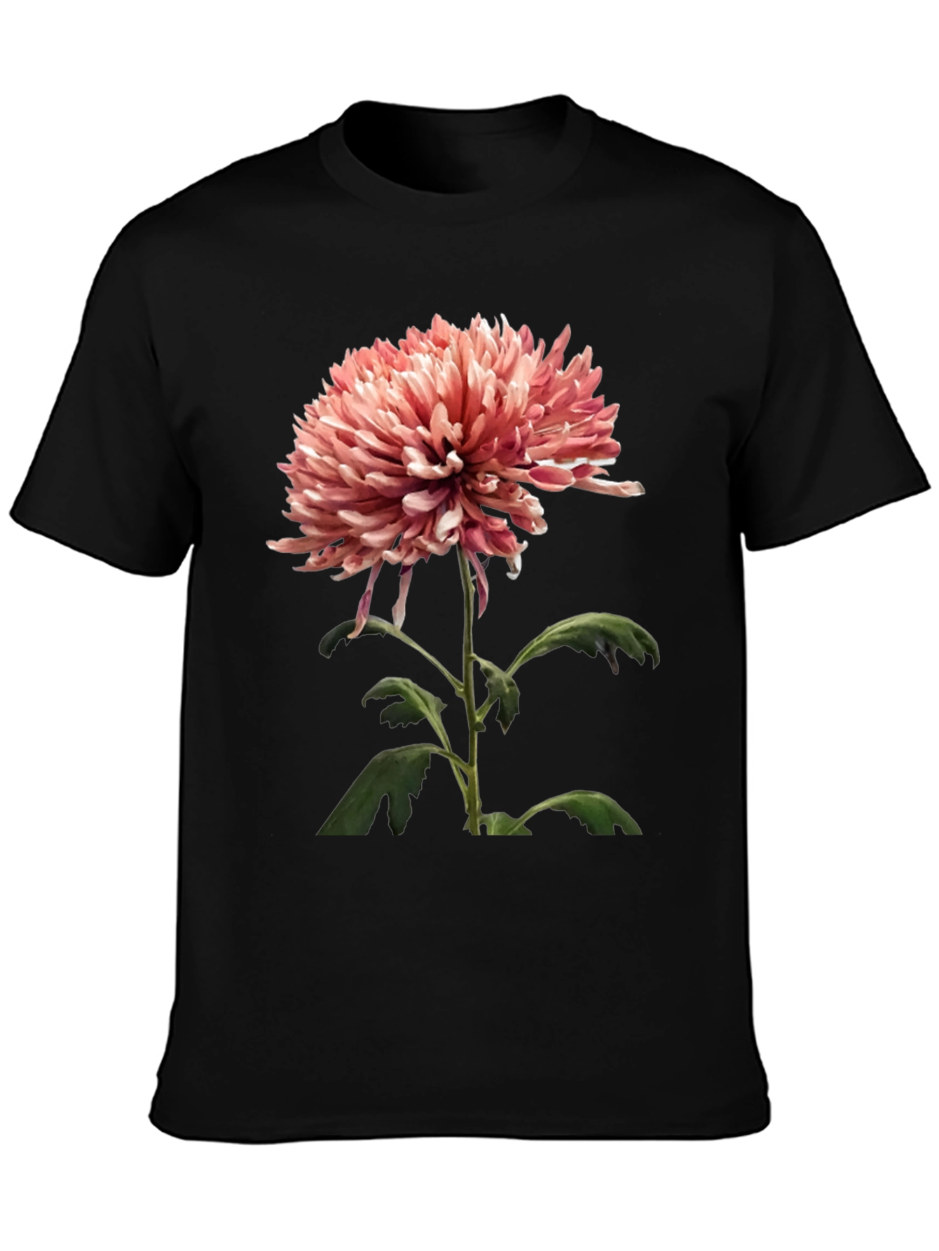 Floral Graphic Tee - Stylish Mens Black T-Shirt