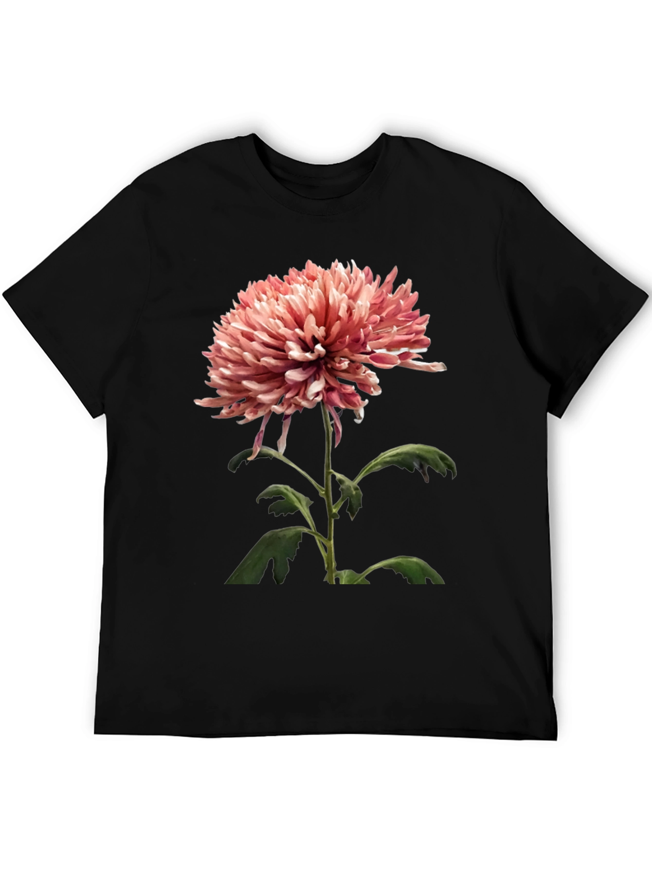 Floral Graphic Tee - Stylish Mens Black T-Shirt