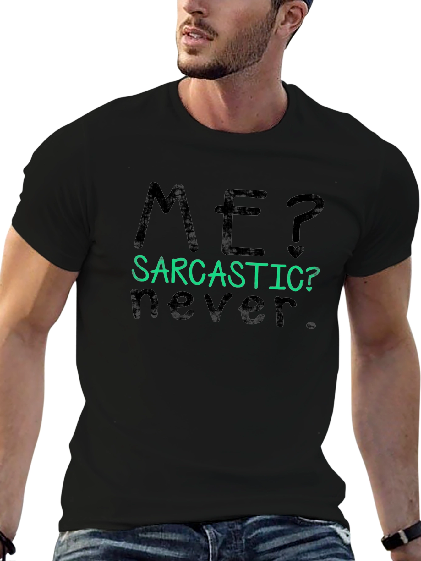 Sarcastic Never Graphic Tee - Mens Black T-Shirt