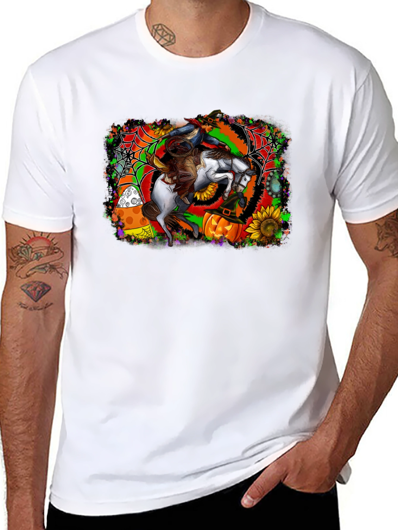 Halloween Horse Rider T-Shirt - Spooky Season Apparel
