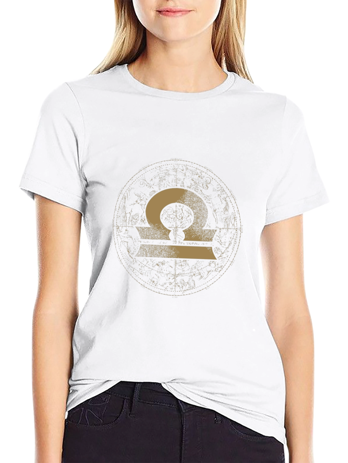 Libra Zodiac Graphic Tee - Black