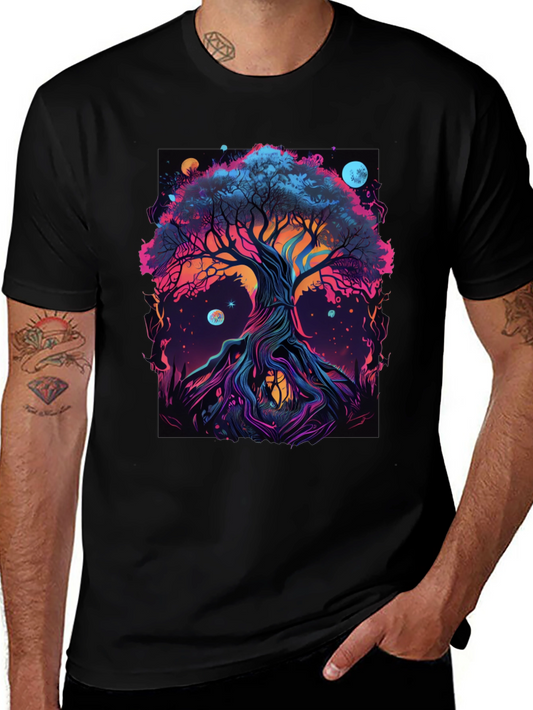 Cosmic Tree Graphic Tee - Black