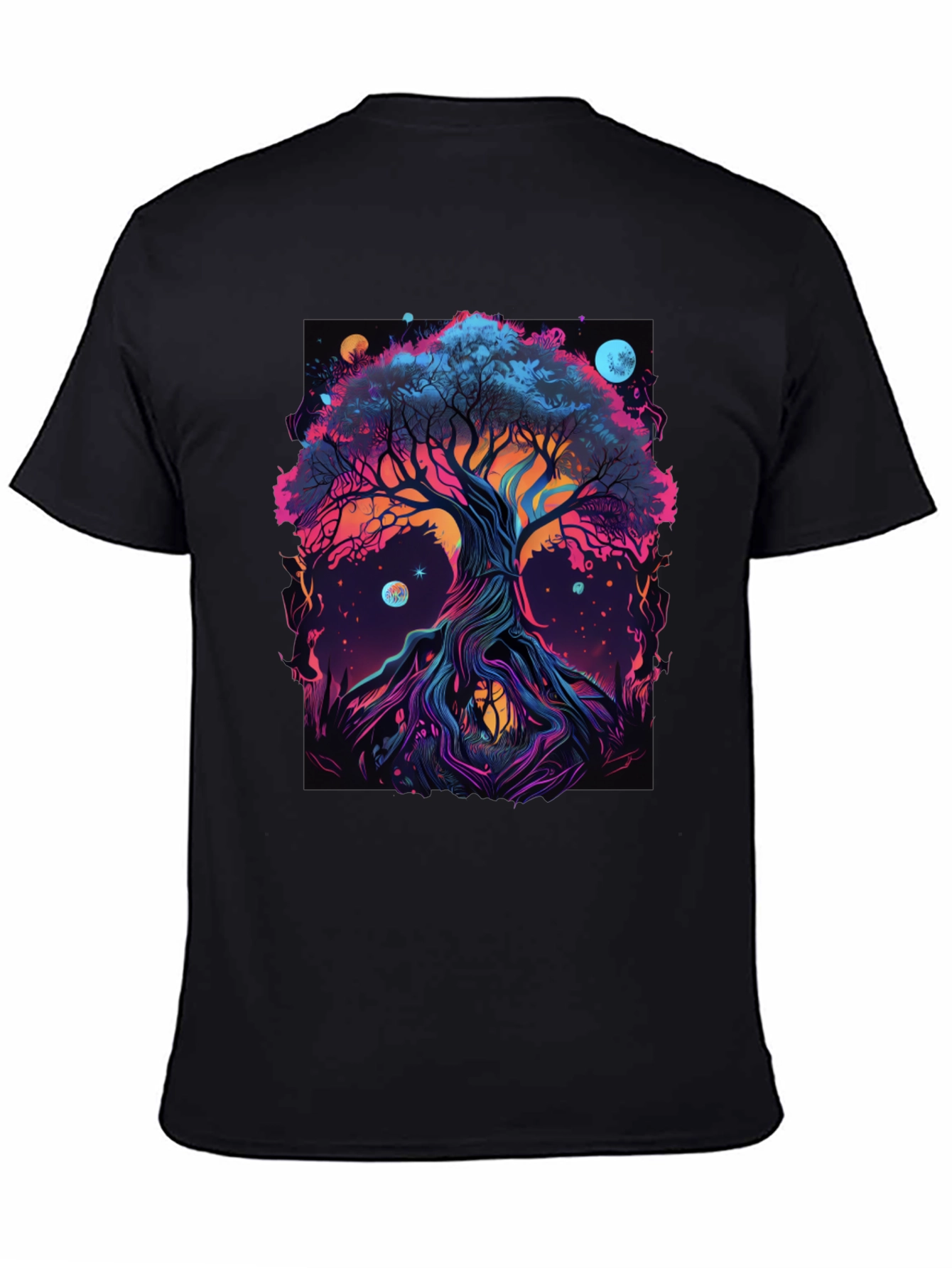 Cosmic Tree Graphic Tee - Black