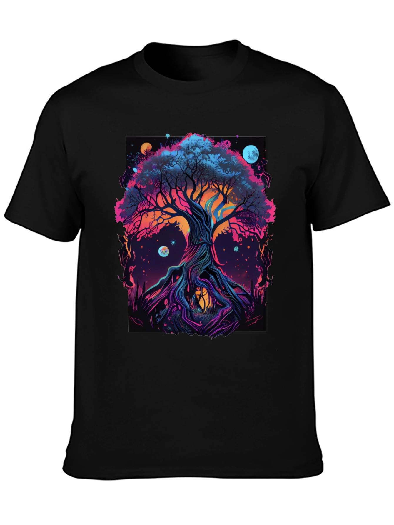 Cosmic Tree Graphic Tee - Black