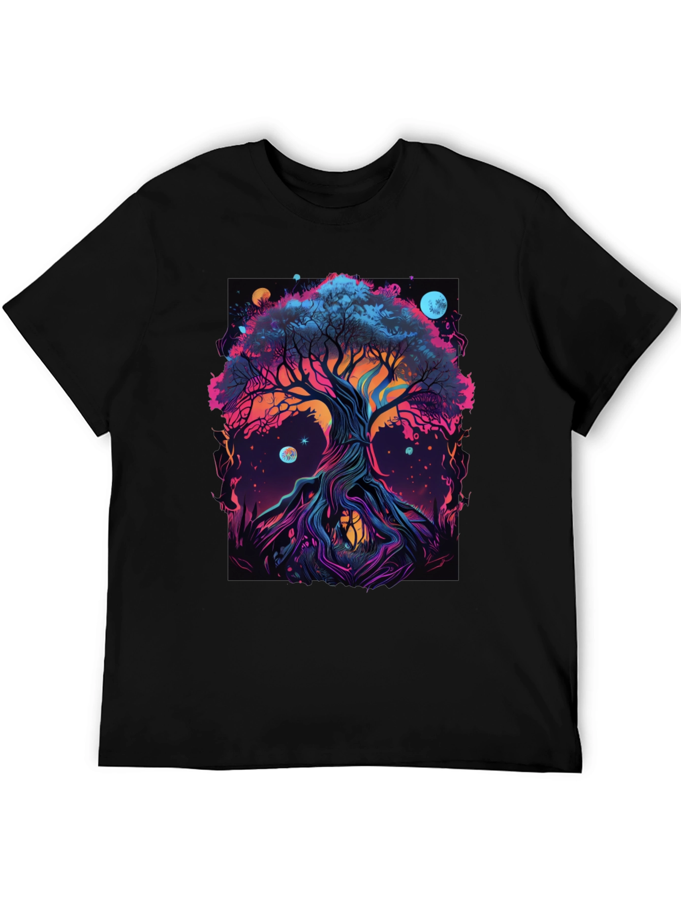 Cosmic Tree Graphic Tee - Black