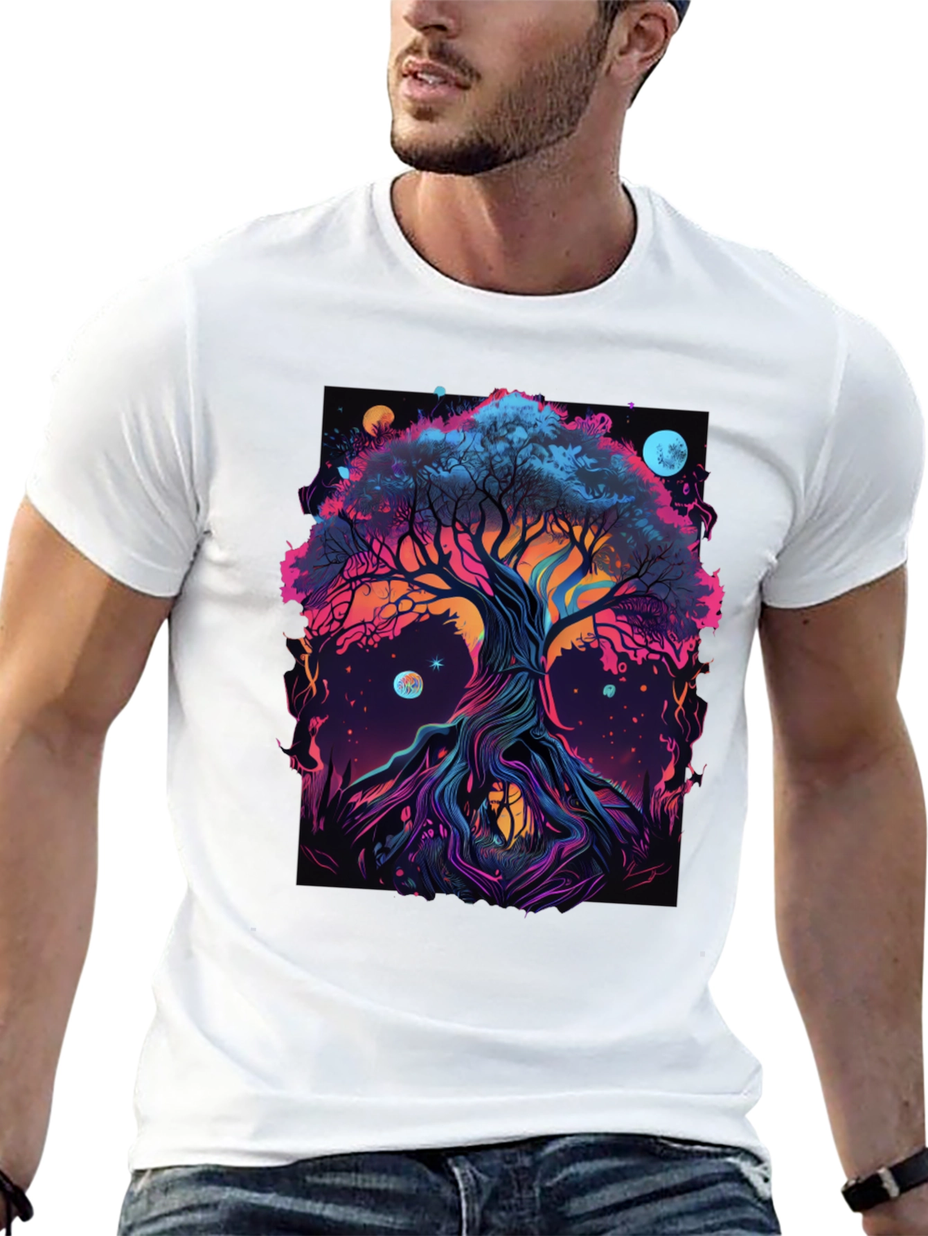 Cosmic Tree Graphic Tee - Black