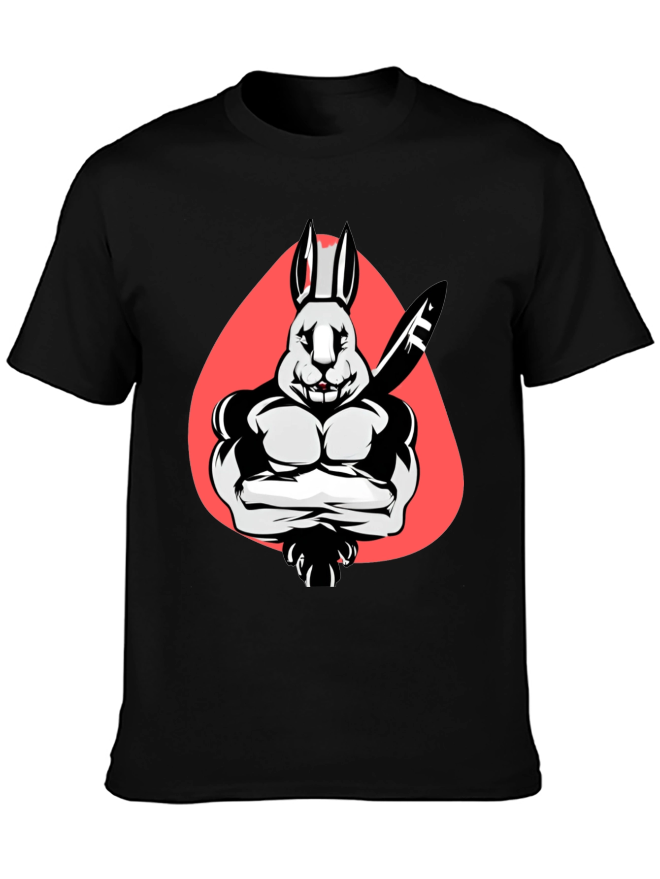Muscle Rabbit T-Shirt - Black Graphic Tee