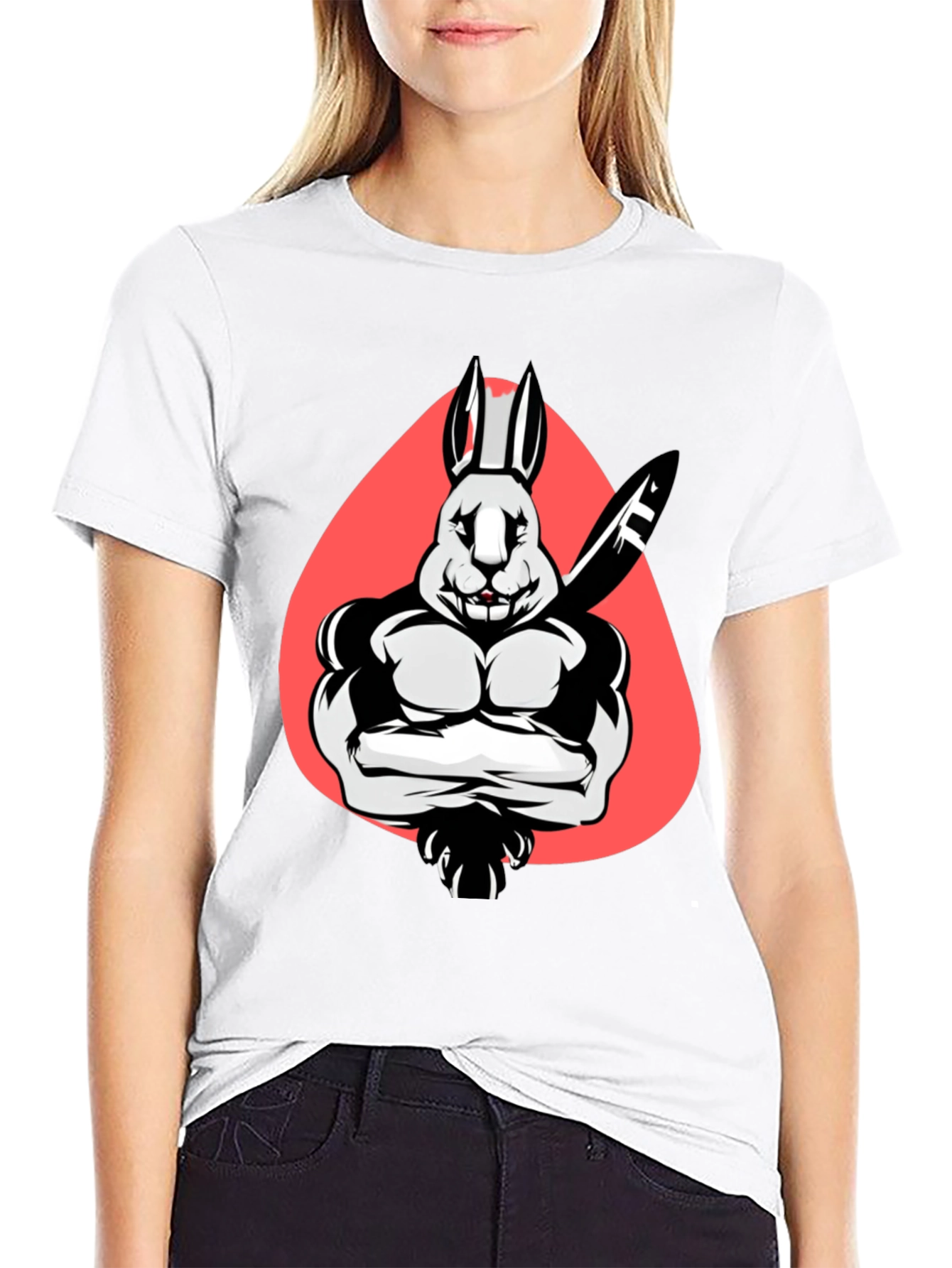 Muscle Rabbit T-Shirt - Black Graphic Tee