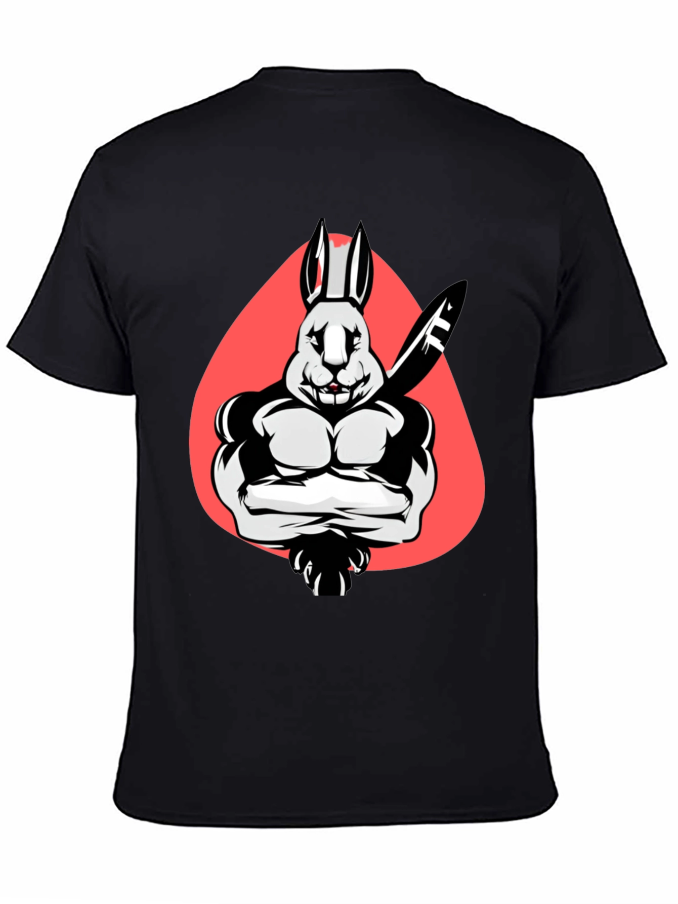 Muscle Rabbit T-Shirt - Black Graphic Tee