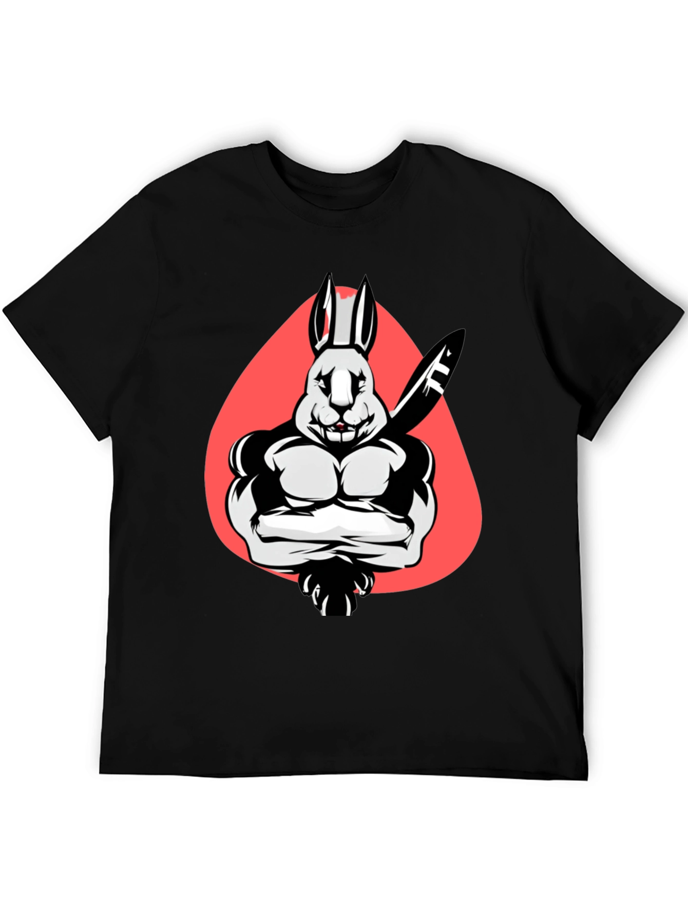 Muscle Rabbit T-Shirt - Black Graphic Tee