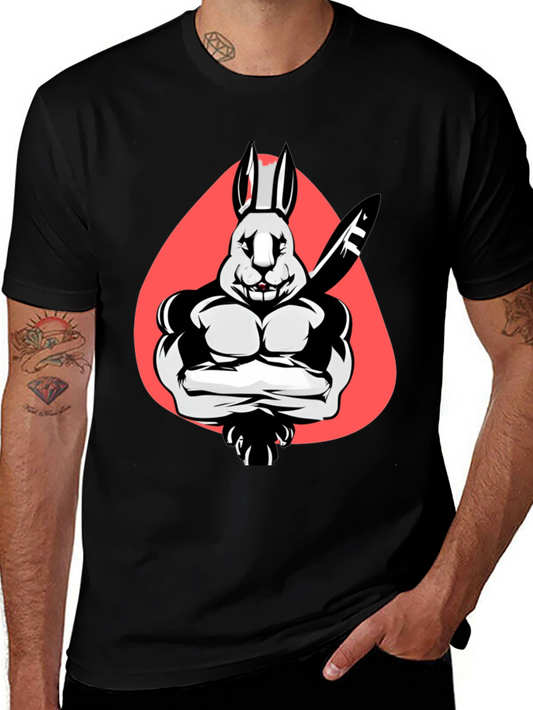 Muscle Rabbit T-Shirt - Black Graphic Tee