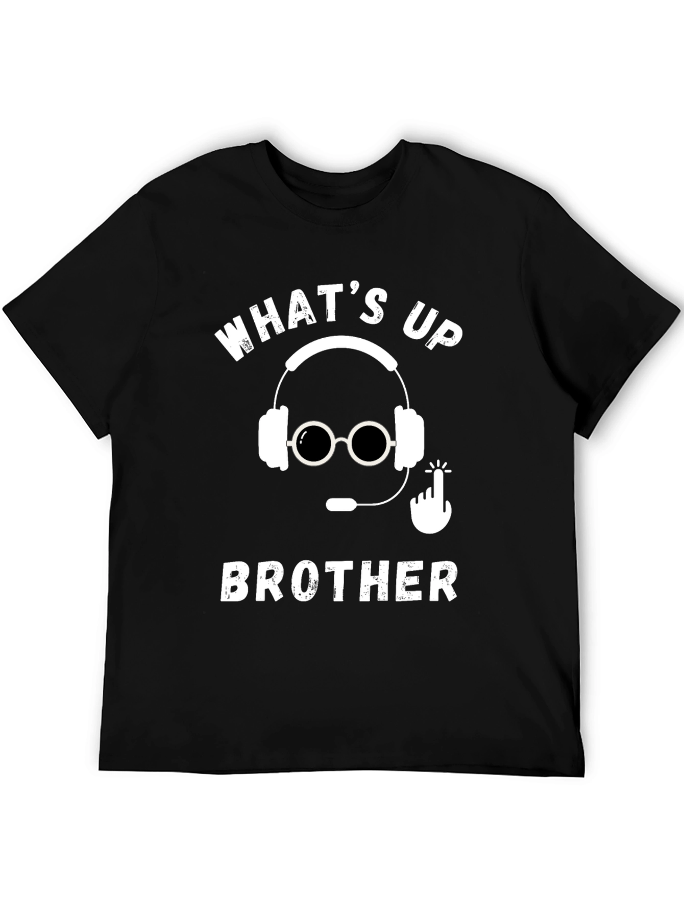 Whats Up Brother Gamer Black Tee