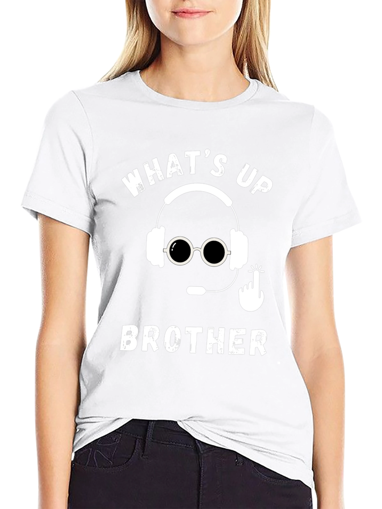 Whats Up Brother Gamer Black Tee