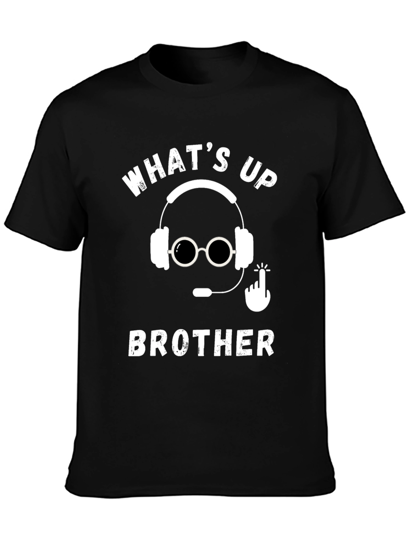 Whats Up Brother Gamer Black Tee
