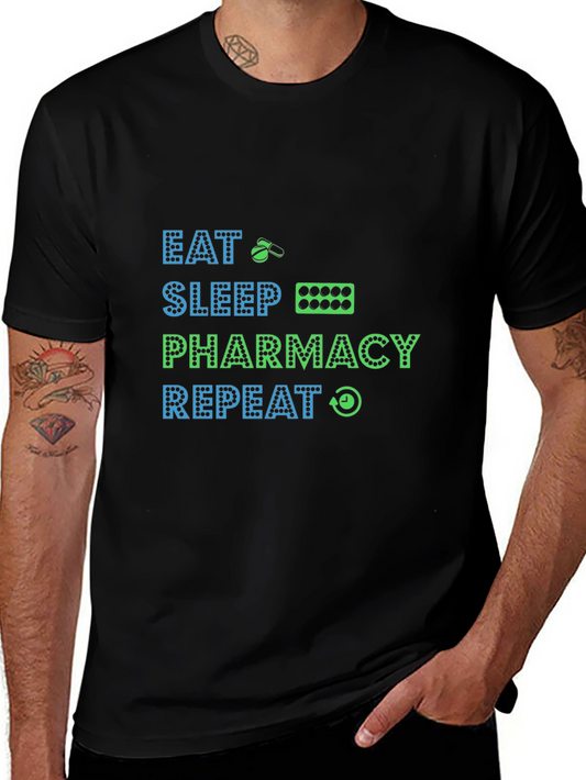 Eat Sleep Pharmacy Repeat Graphic T-Shirt