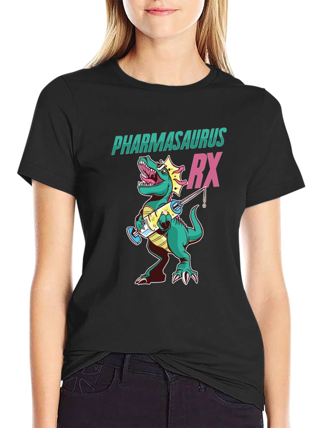Pharmasaurus Rx T-Shirt - Funny Pharmacy Dinosaur Tee