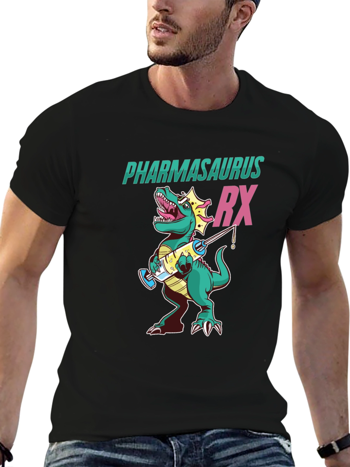 Pharmasaurus Rx T-Shirt - Funny Pharmacy Dinosaur Tee