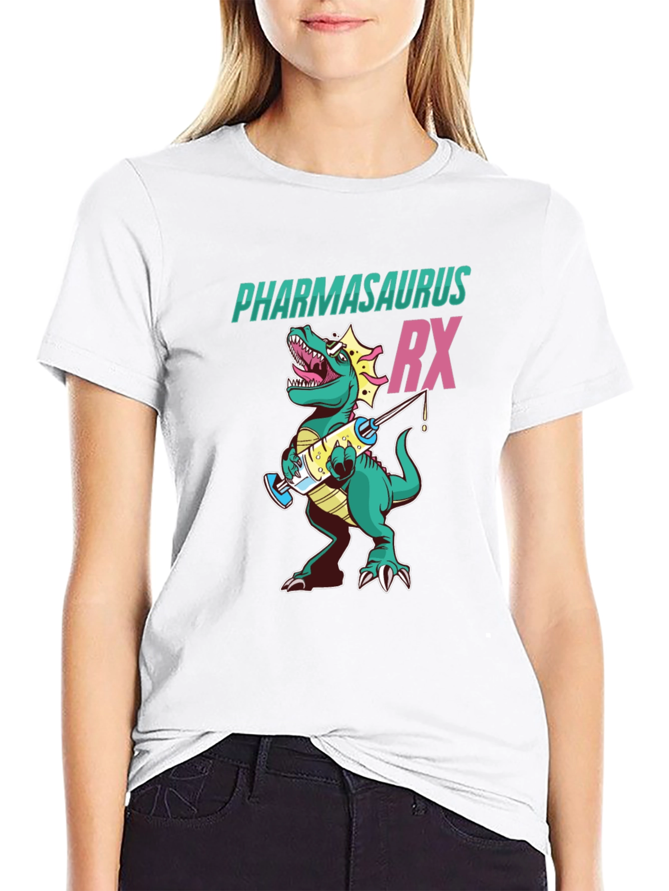 Pharmasaurus Rx T-Shirt - Funny Pharmacy Dinosaur Tee