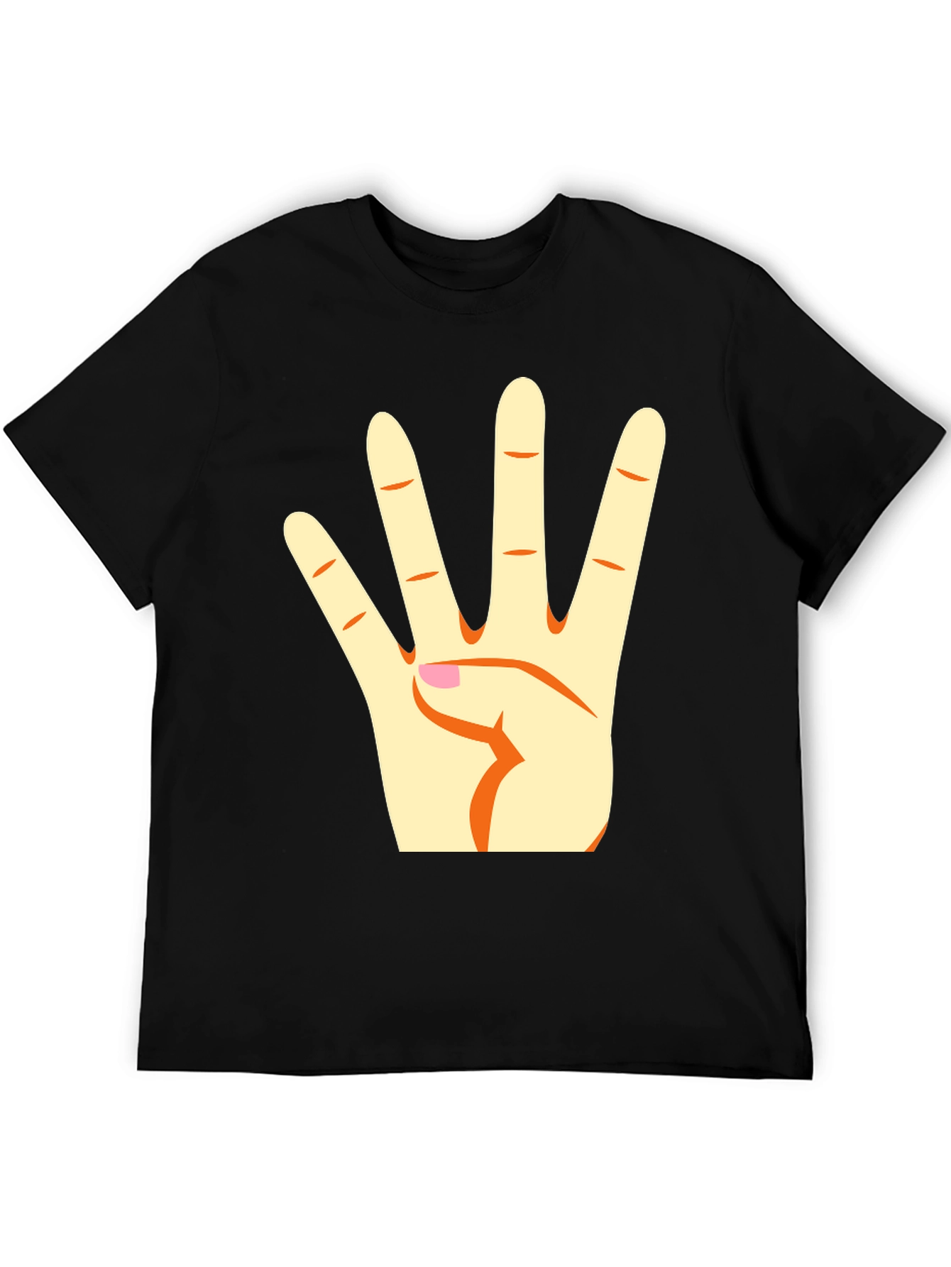 Black T-Shirt with Hand Gesture Graphic