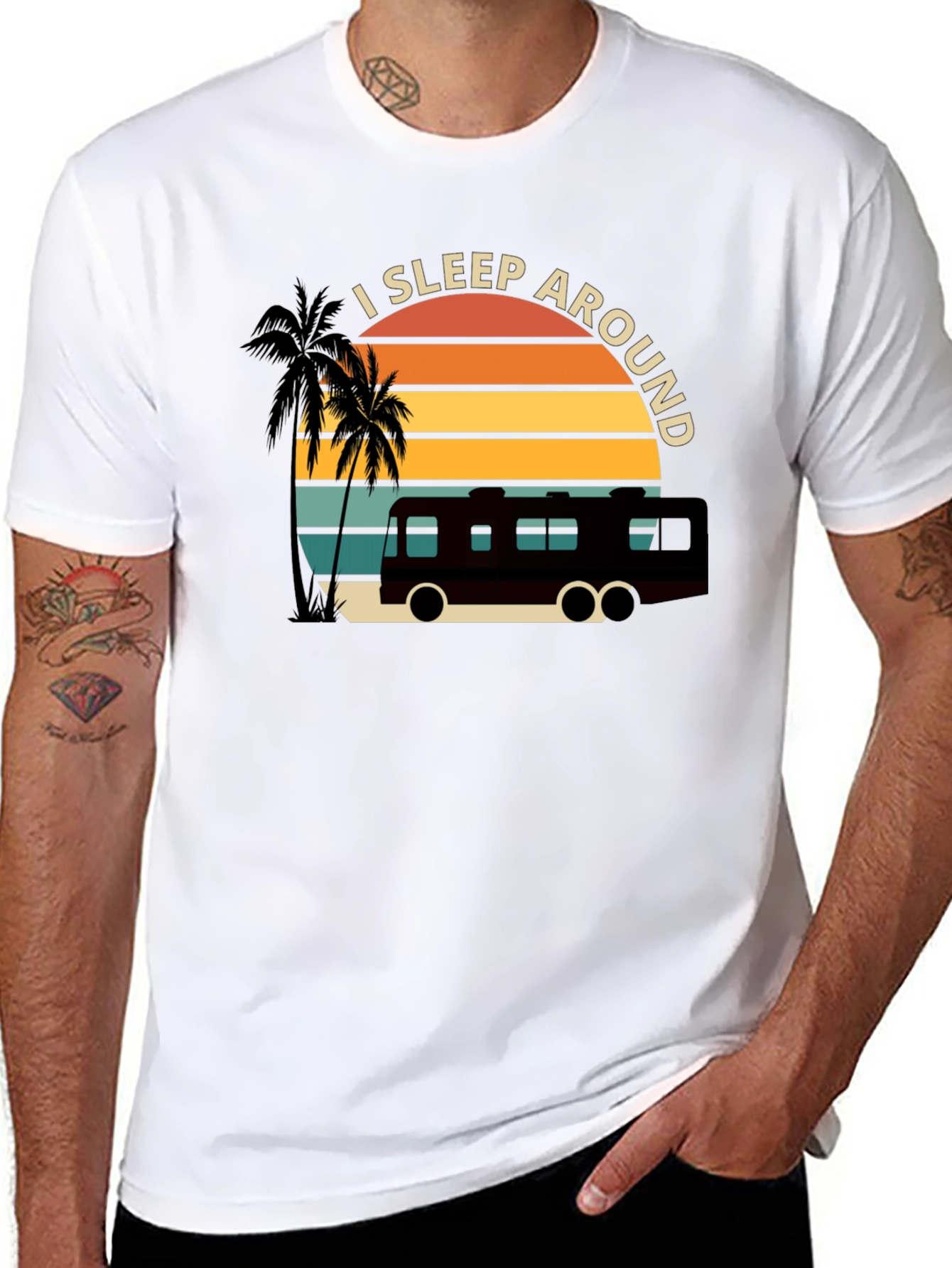 I Sleep Around RV T-Shirt - Black