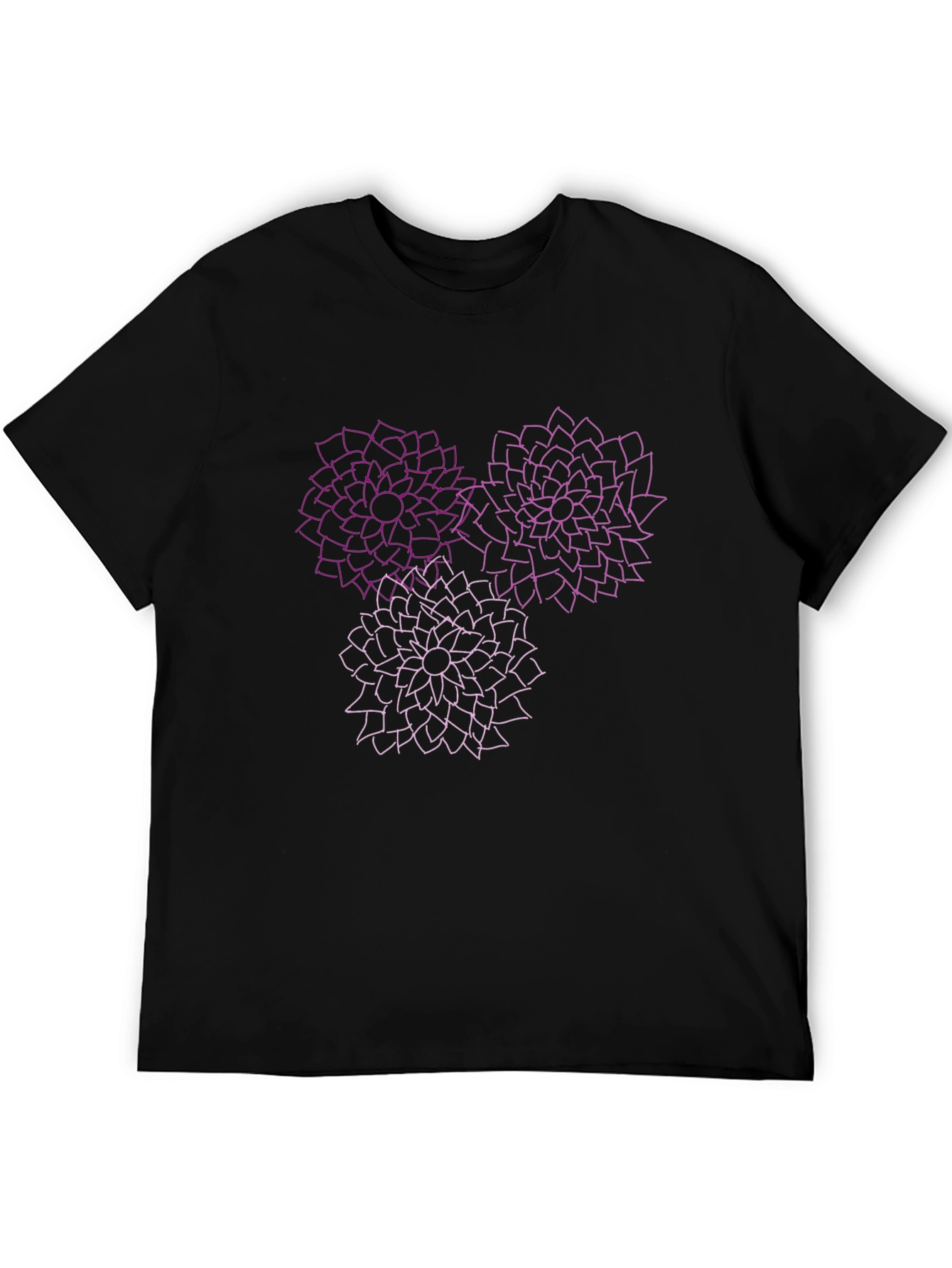 Floral Mandala Graphic Tee - Stylish Black T-Shirt