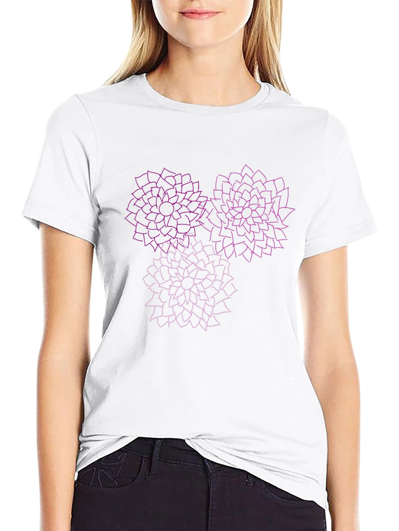Floral Mandala Graphic Tee - Stylish Black T-Shirt