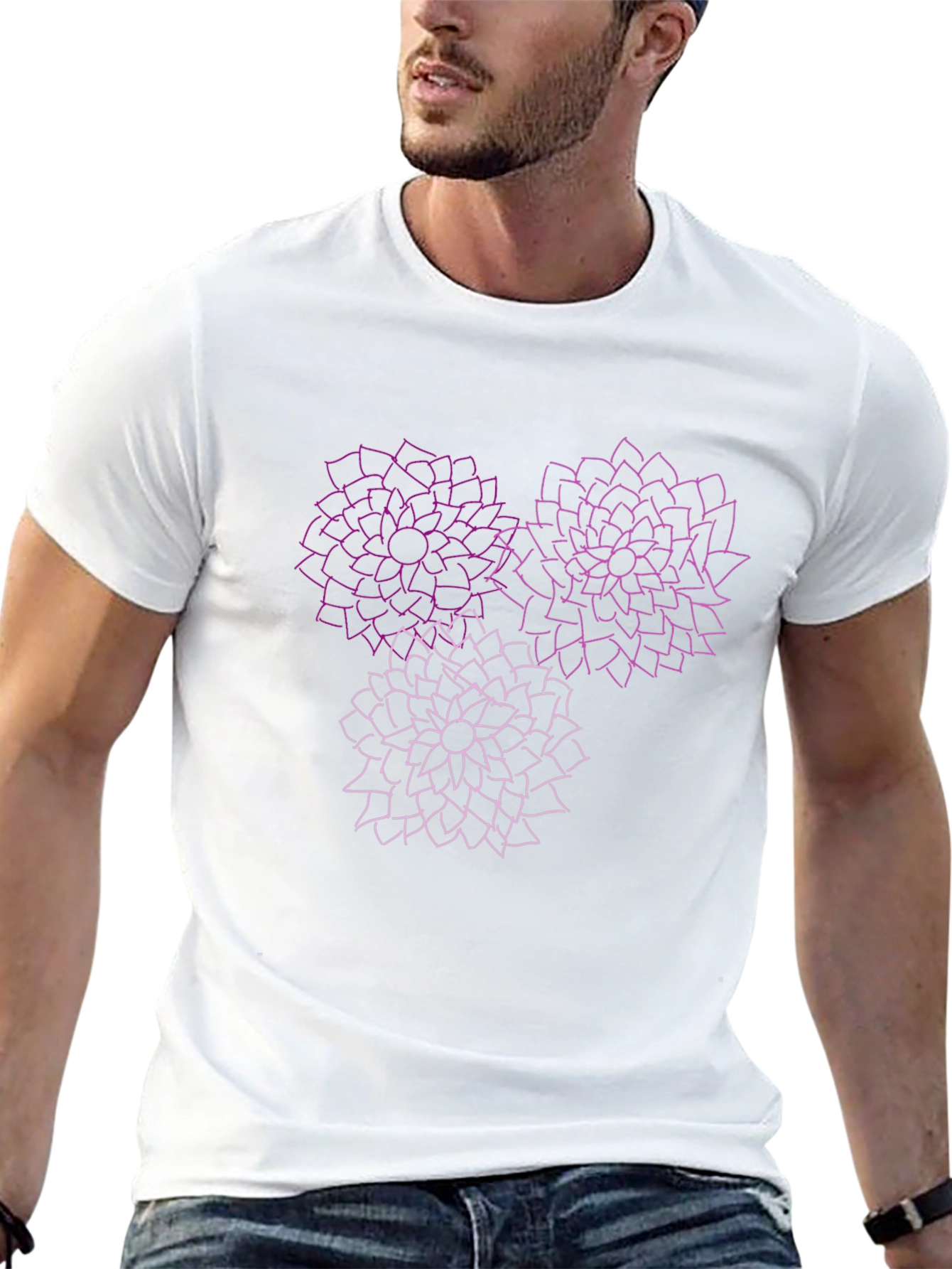 Floral Mandala Graphic Tee - Stylish Black T-Shirt