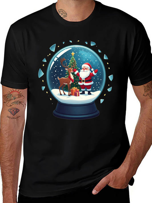Festive Snow Globe Santa Graphic Tee