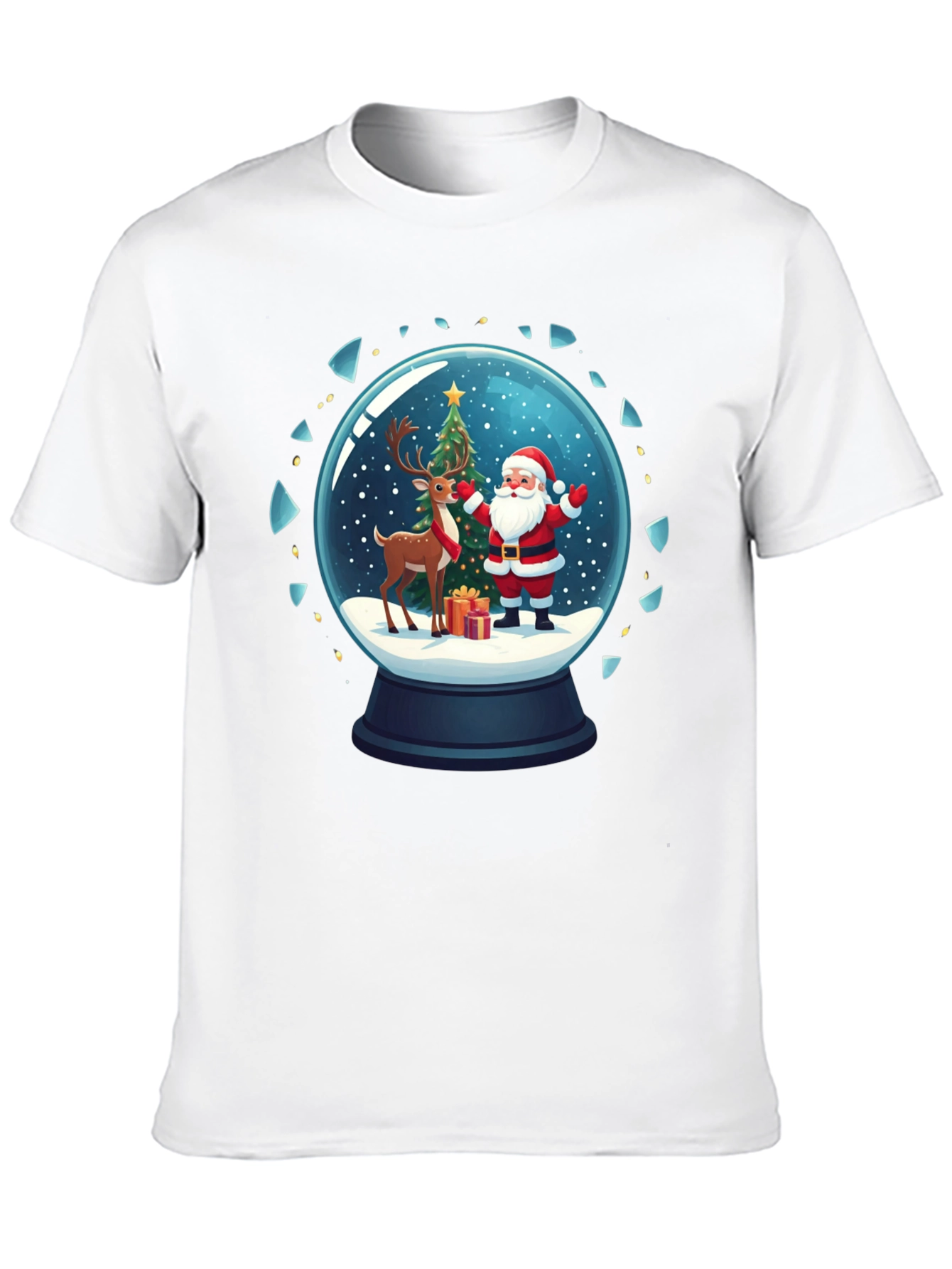 Festive Snow Globe Santa Graphic Tee