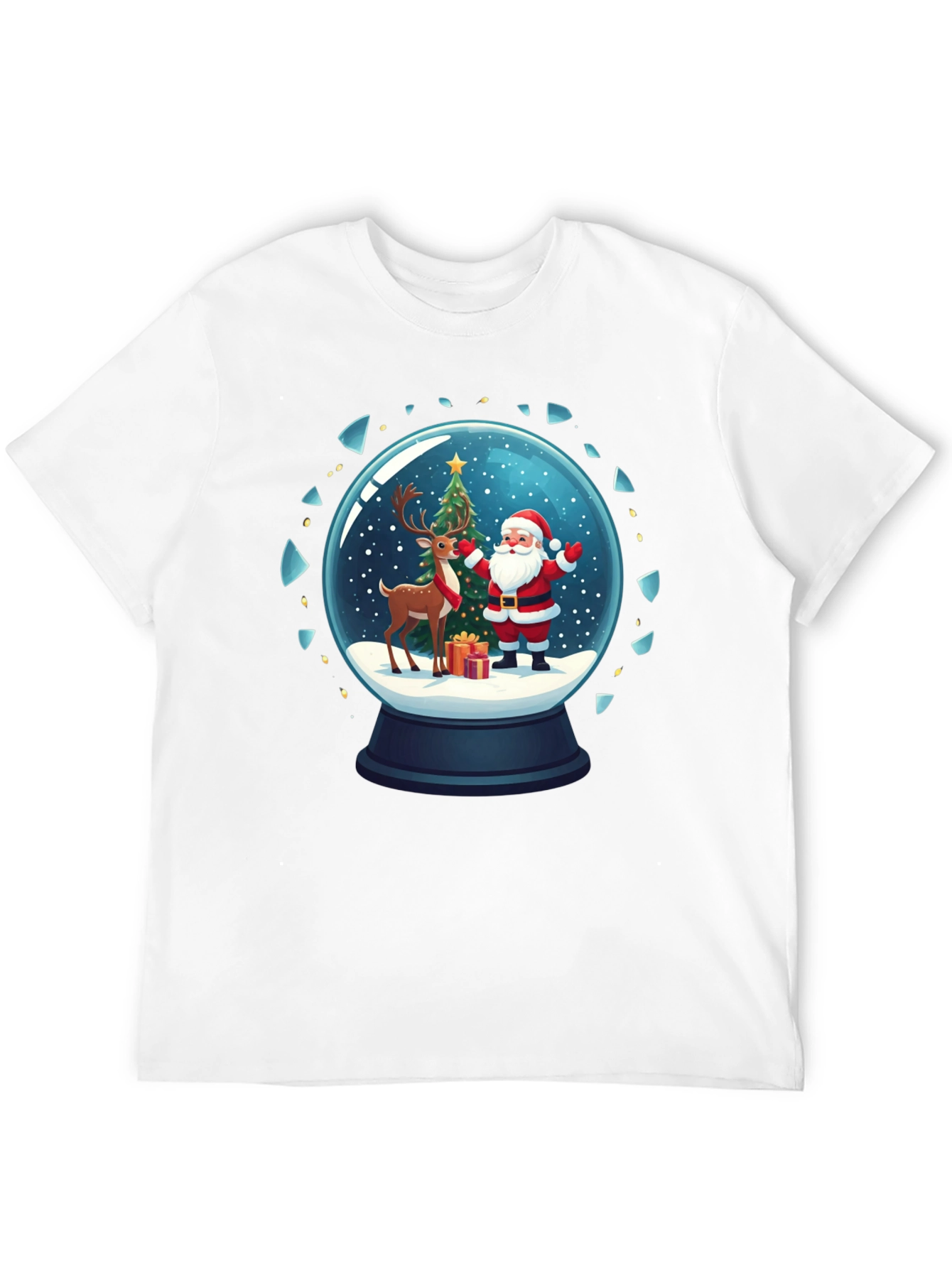 Festive Snow Globe Santa Graphic Tee