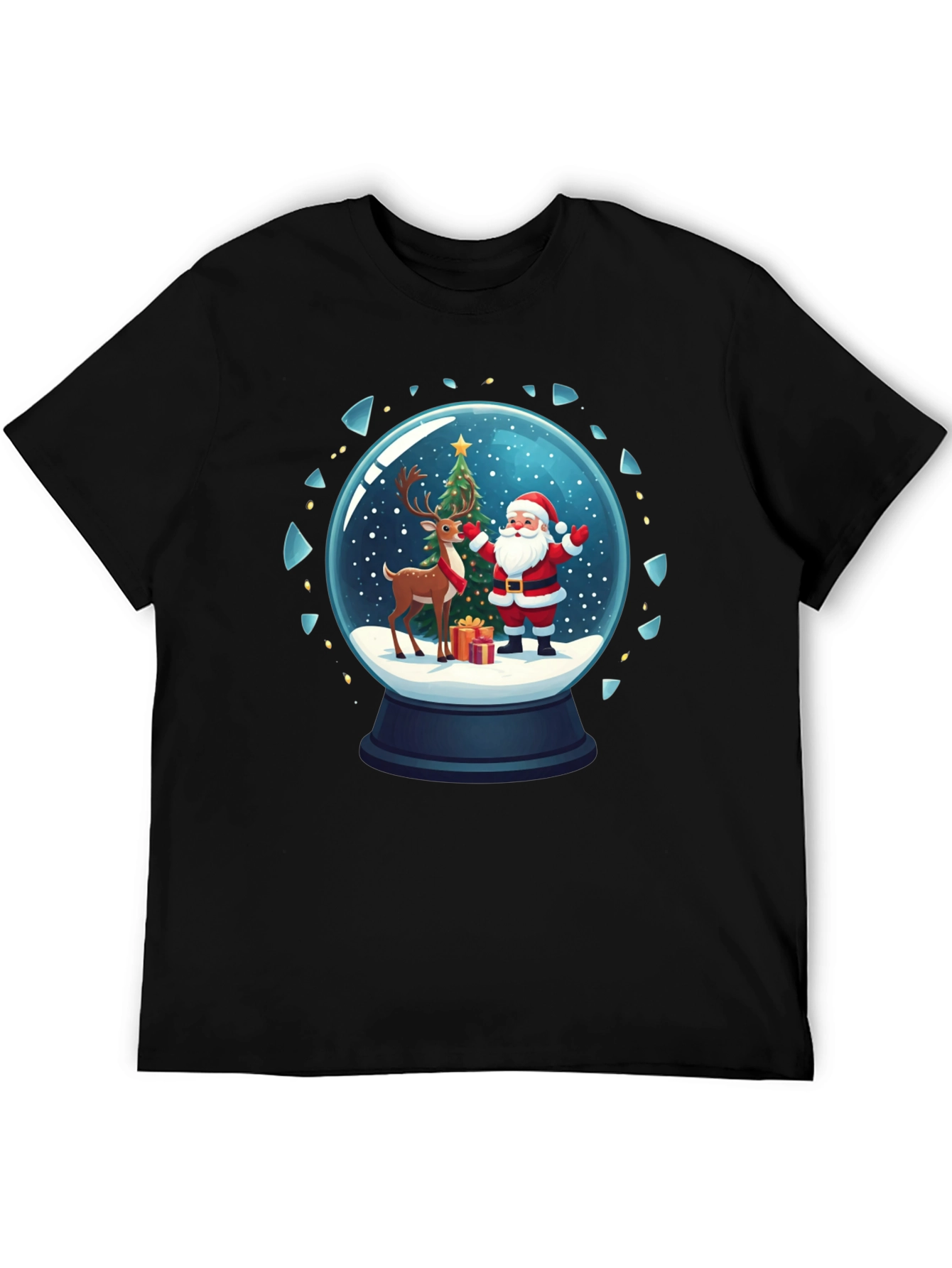 Festive Snow Globe Santa Graphic Tee