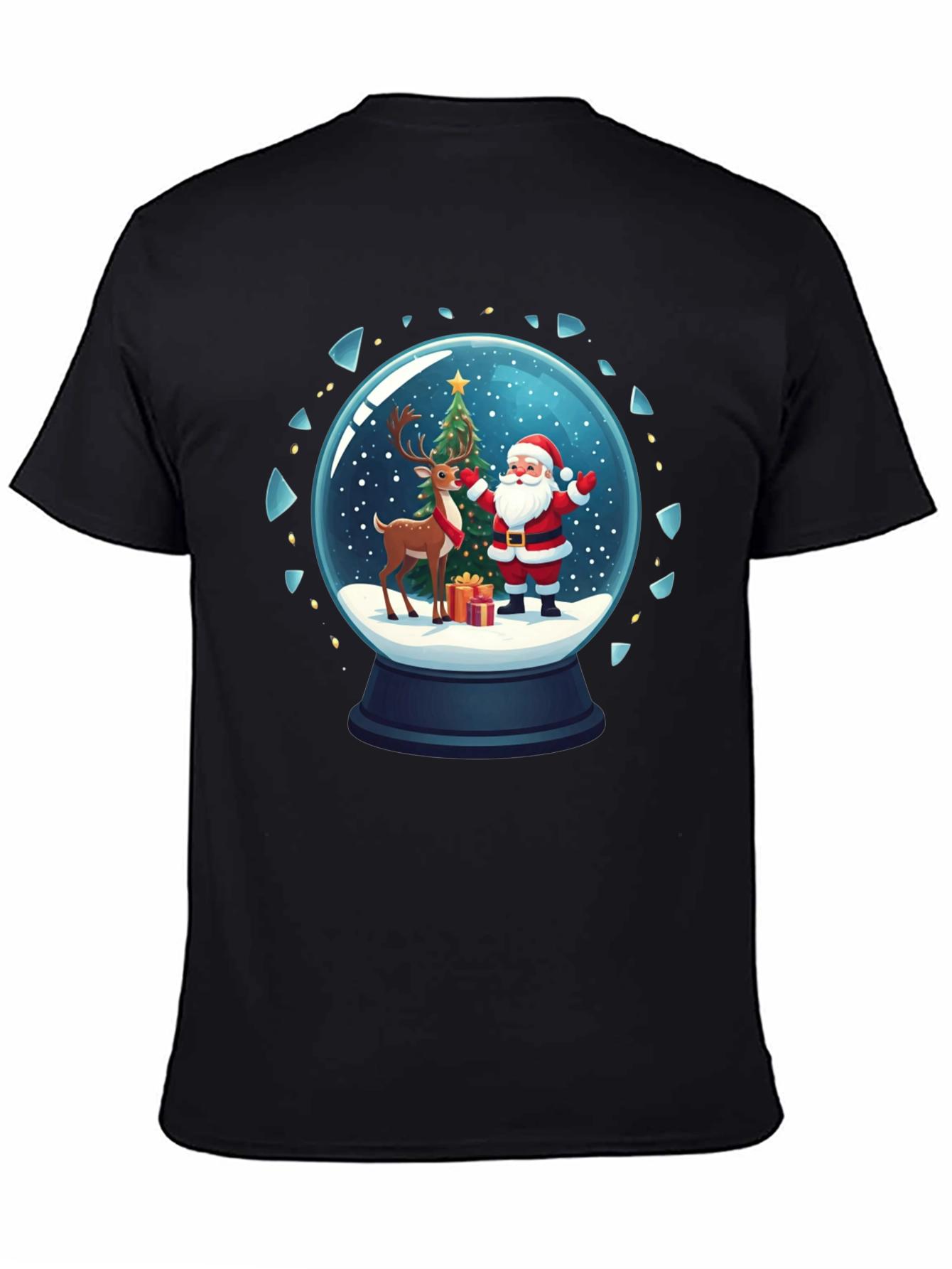 Festive Snow Globe Santa Graphic Tee