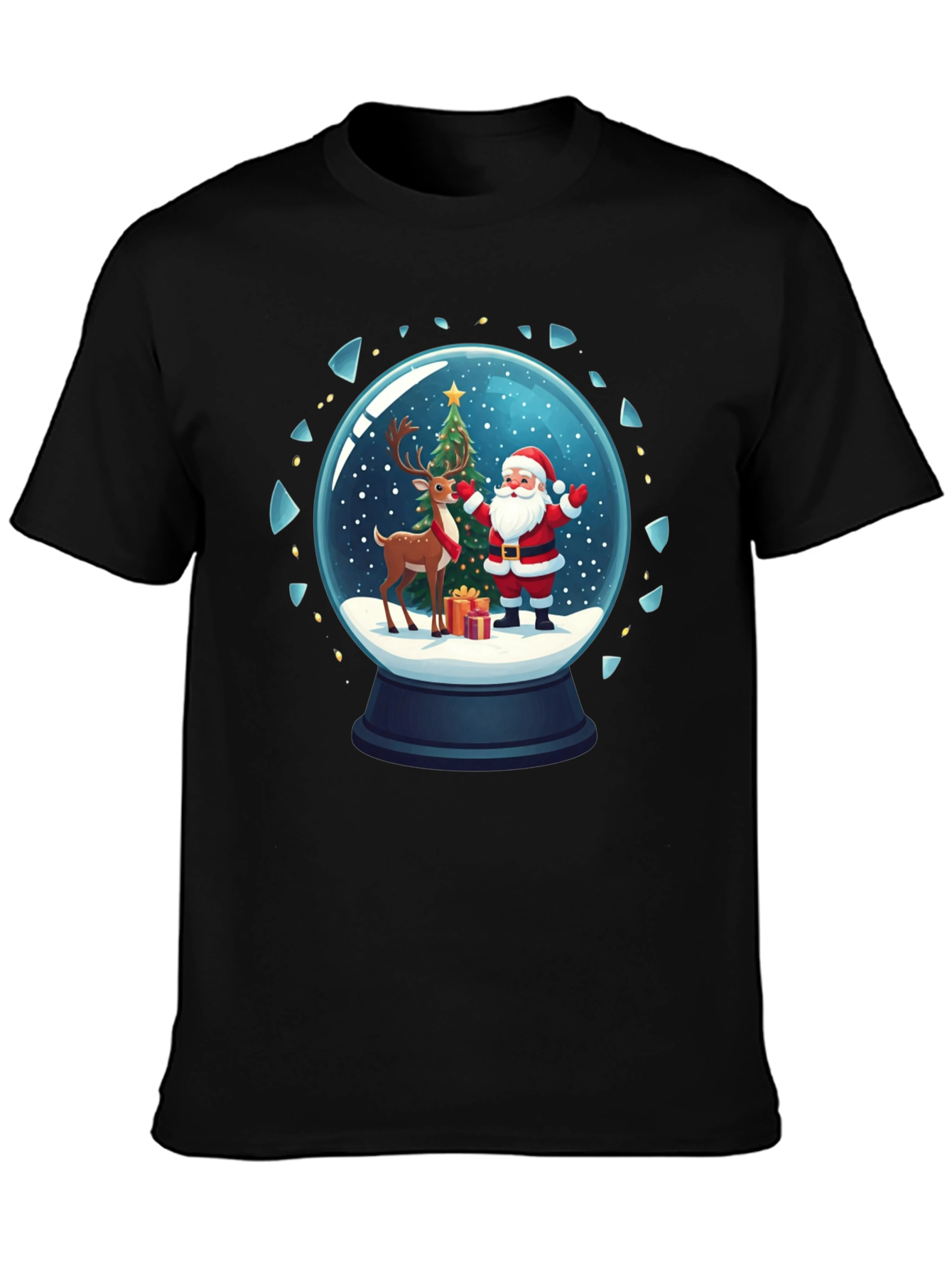 Festive Snow Globe Santa Graphic Tee