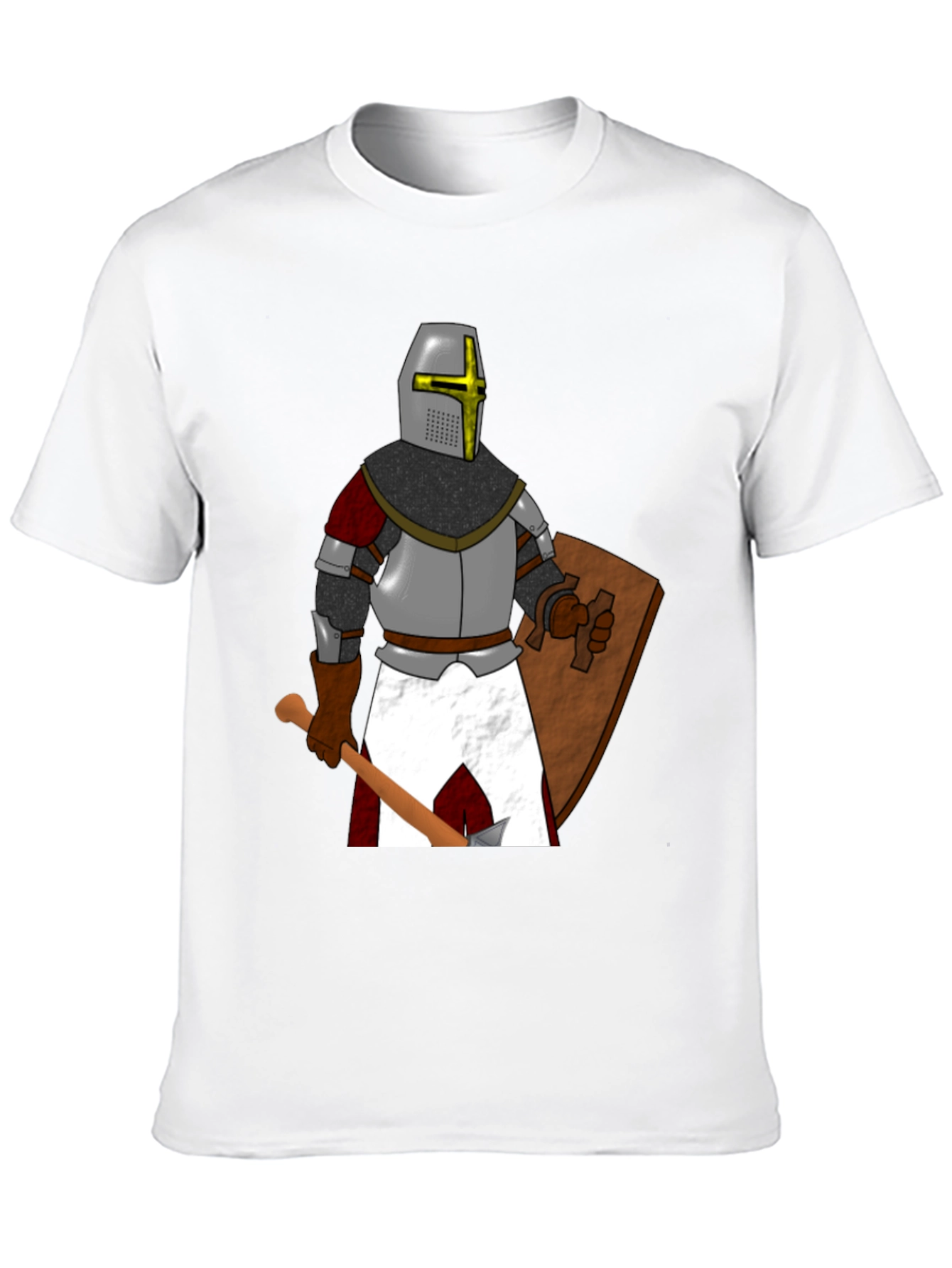Crusader Knight Graphic T-Shirt Medieval Warrior Tee