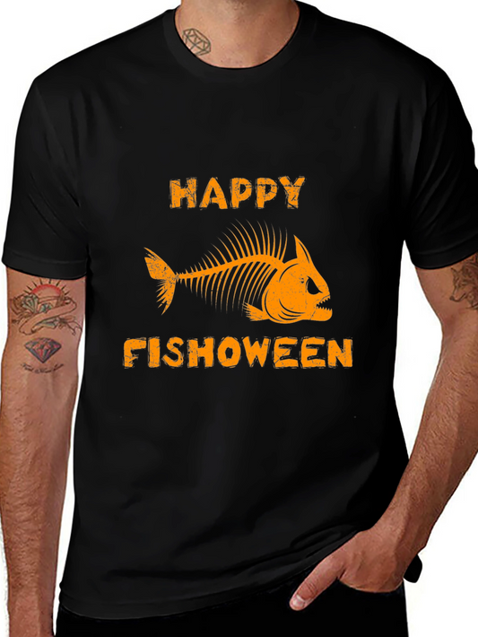 Happy Fishoween T-Shirt - Halloween Fishing Tee