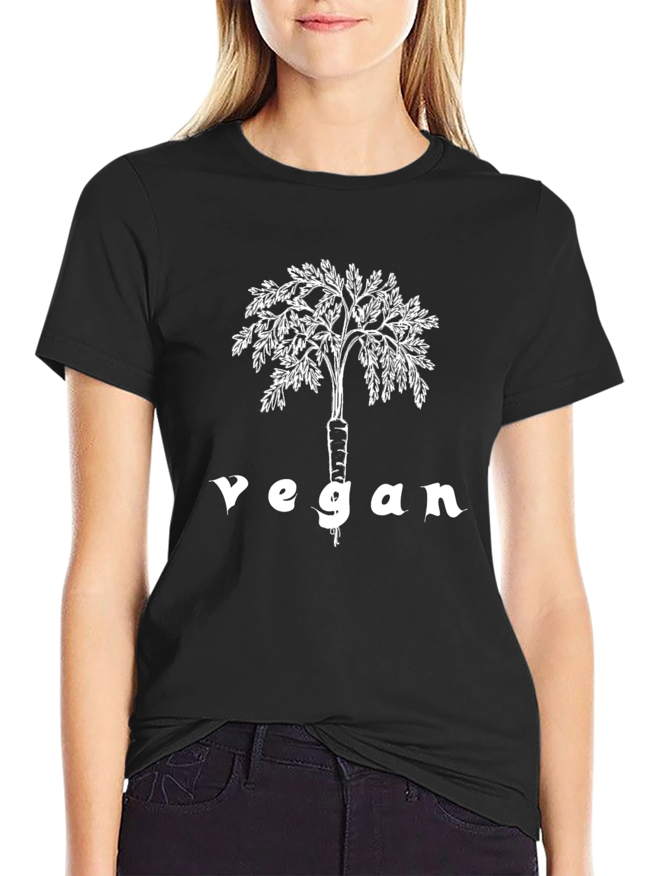 Vegan Carrot Tree Graphic T-Shirt