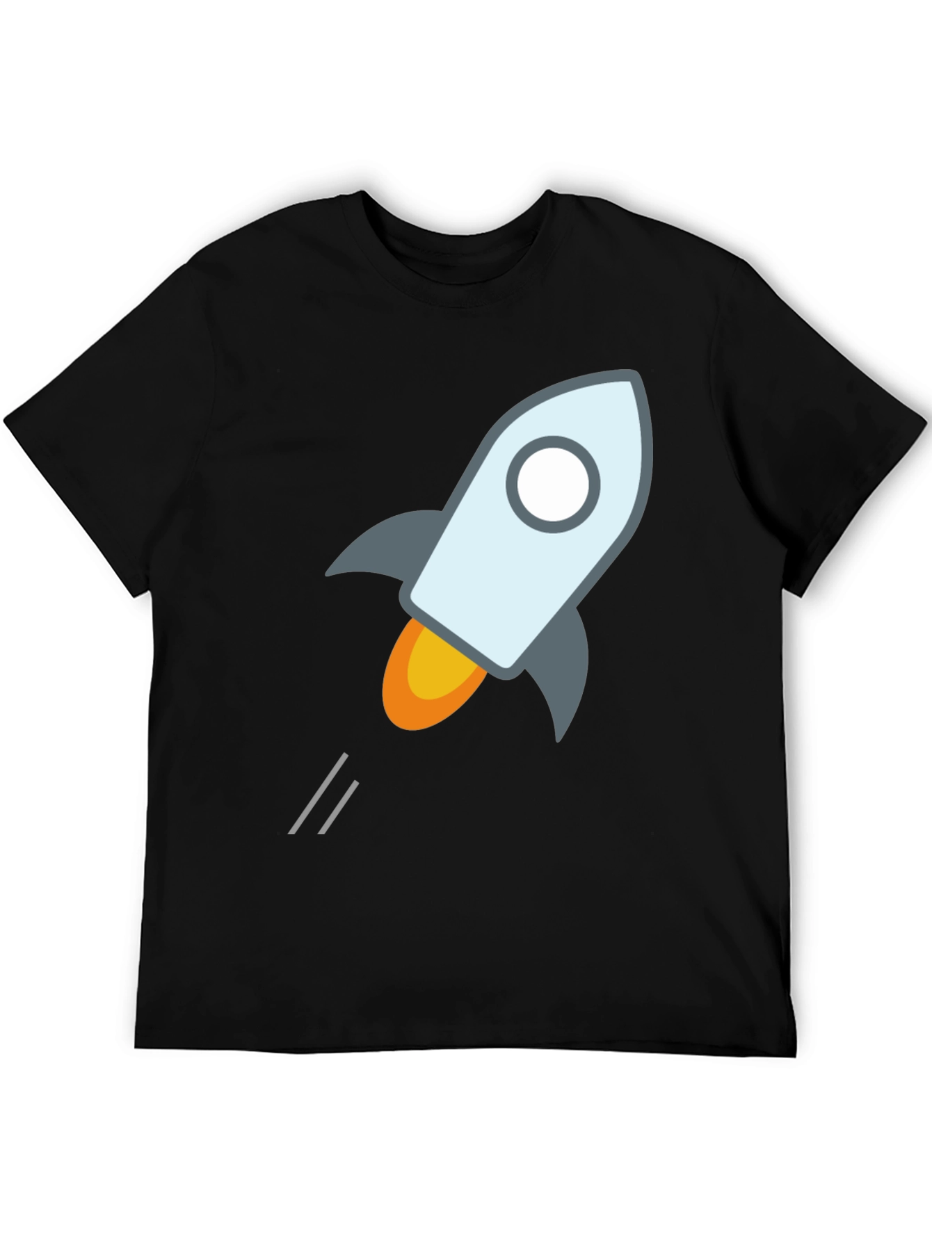 Rocket Launch Graphic Tee - Black Cotton T-Shirt