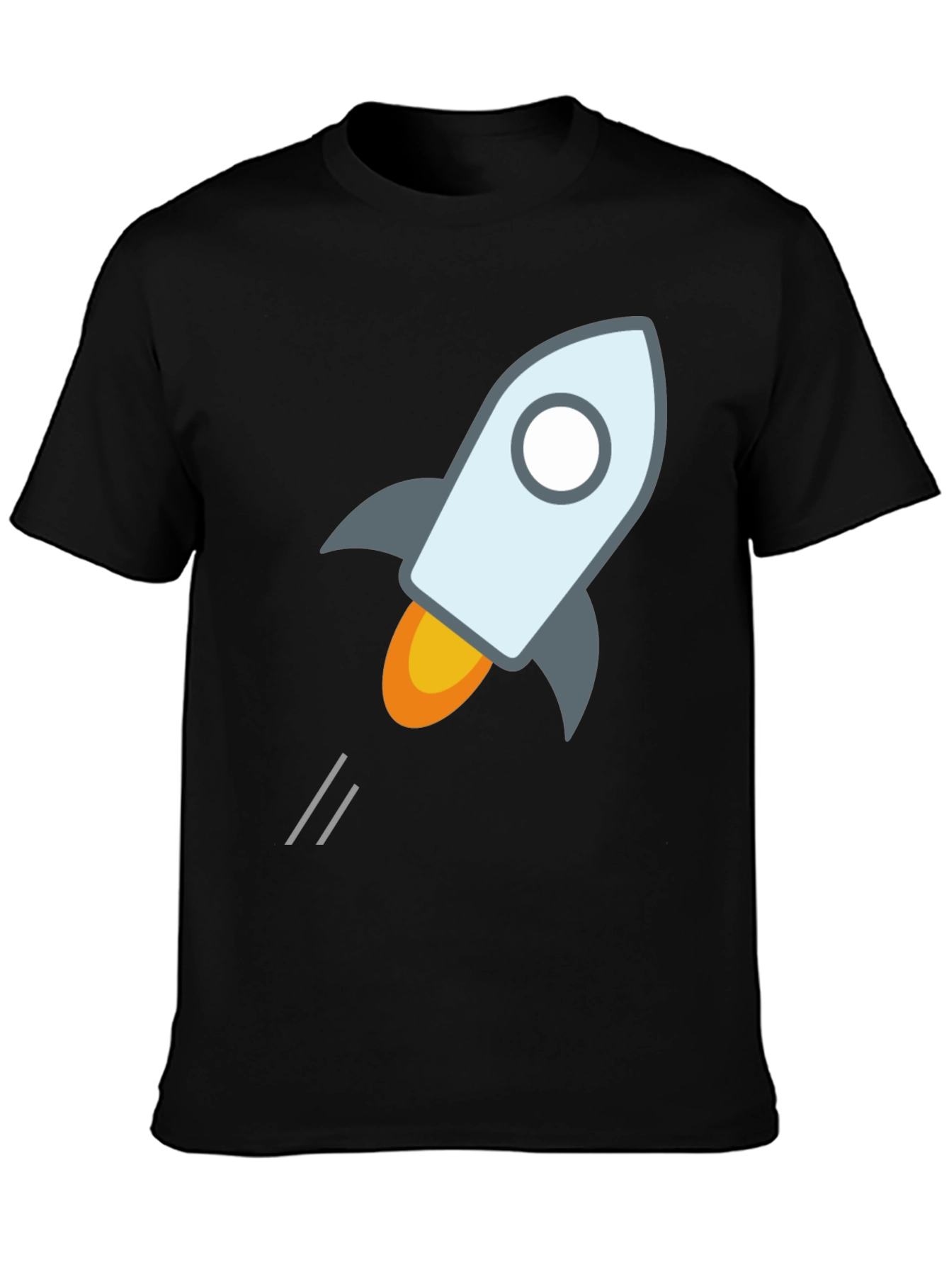 Rocket Launch Graphic Tee - Black Cotton T-Shirt