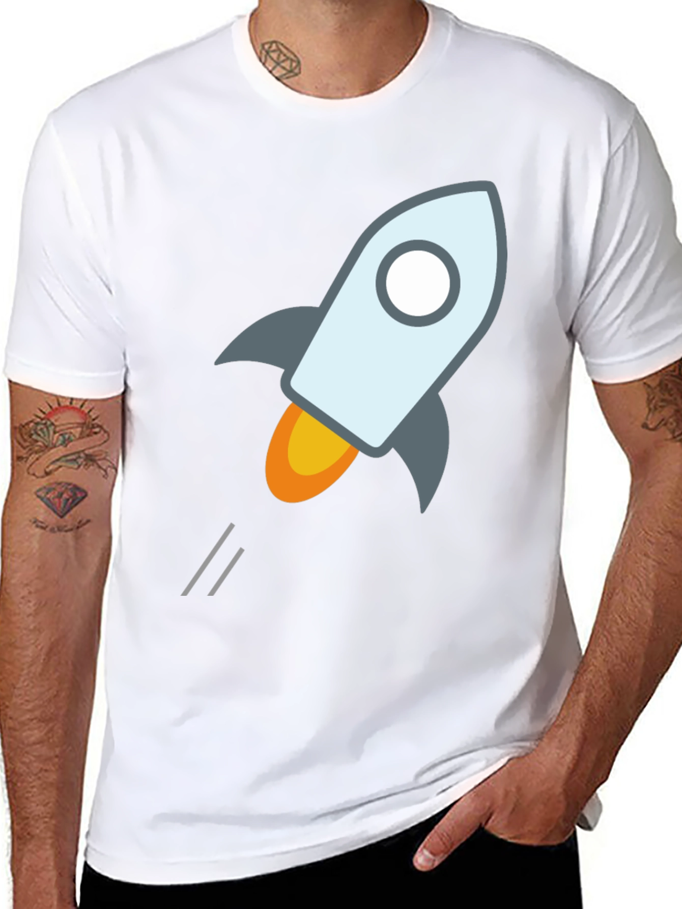 Rocket Launch Graphic Tee - Black Cotton T-Shirt