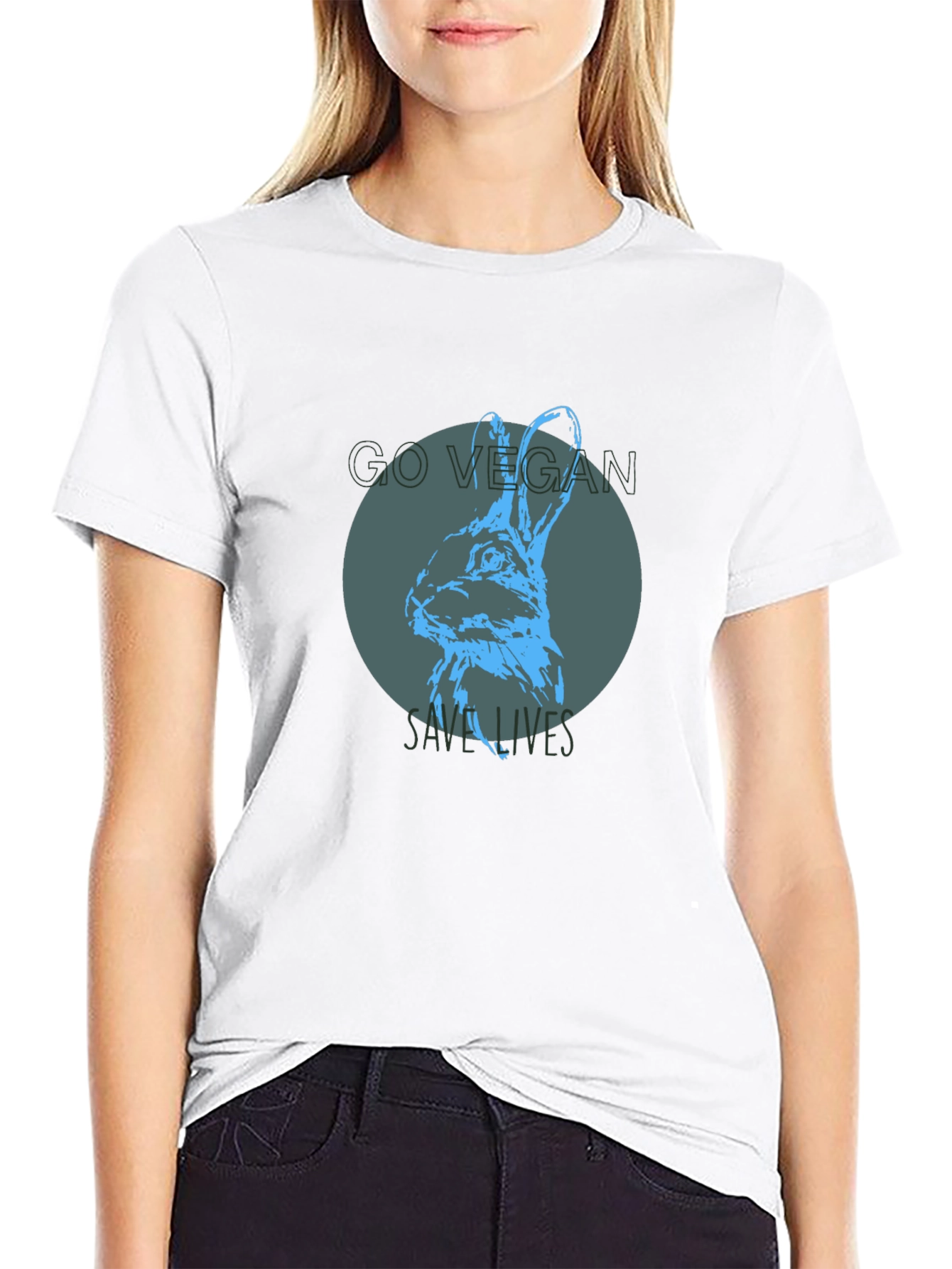Vegan Rabbit Graphic Tee - Save Lives
