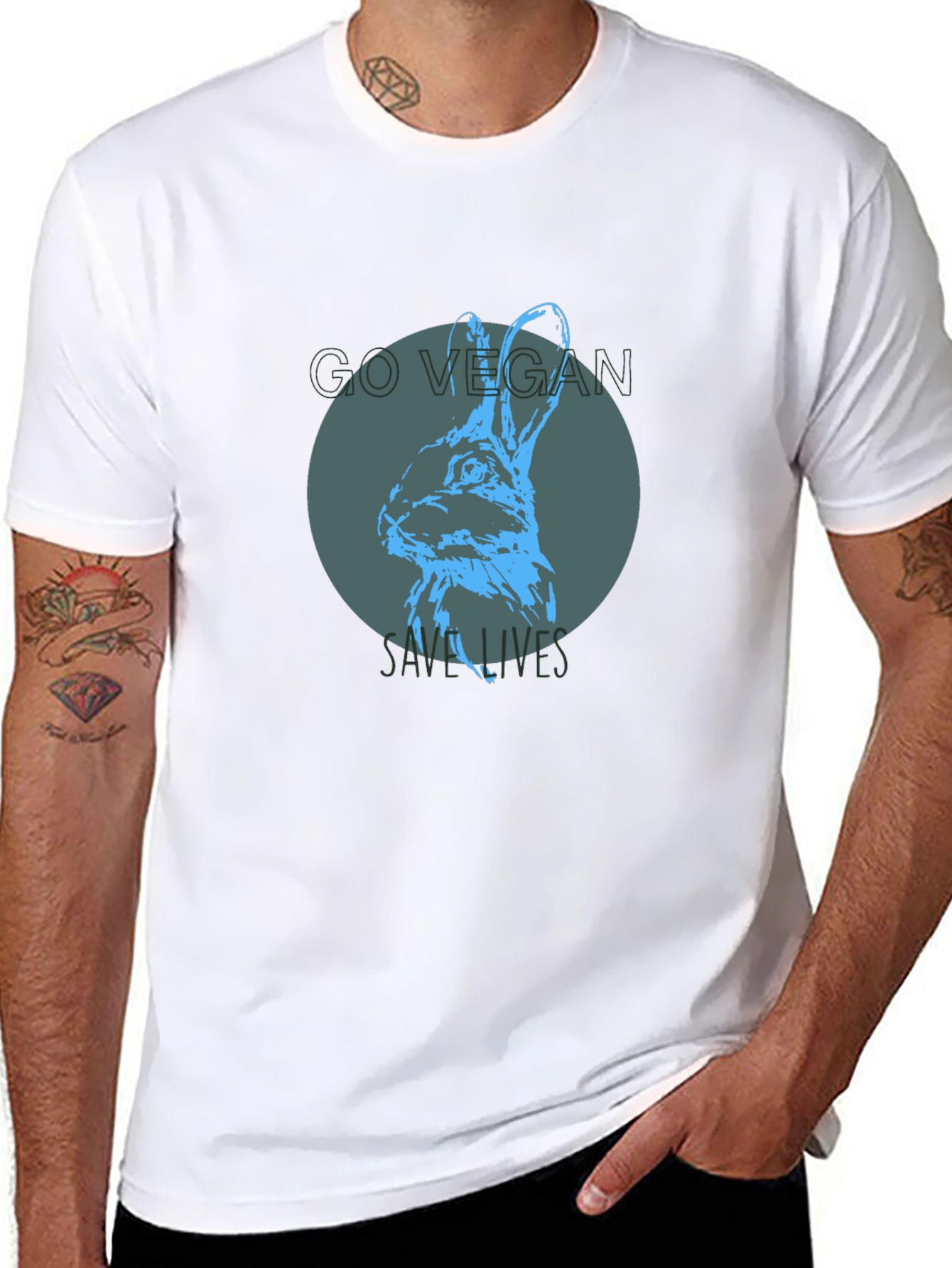 Vegan Rabbit Graphic Tee - Save Lives