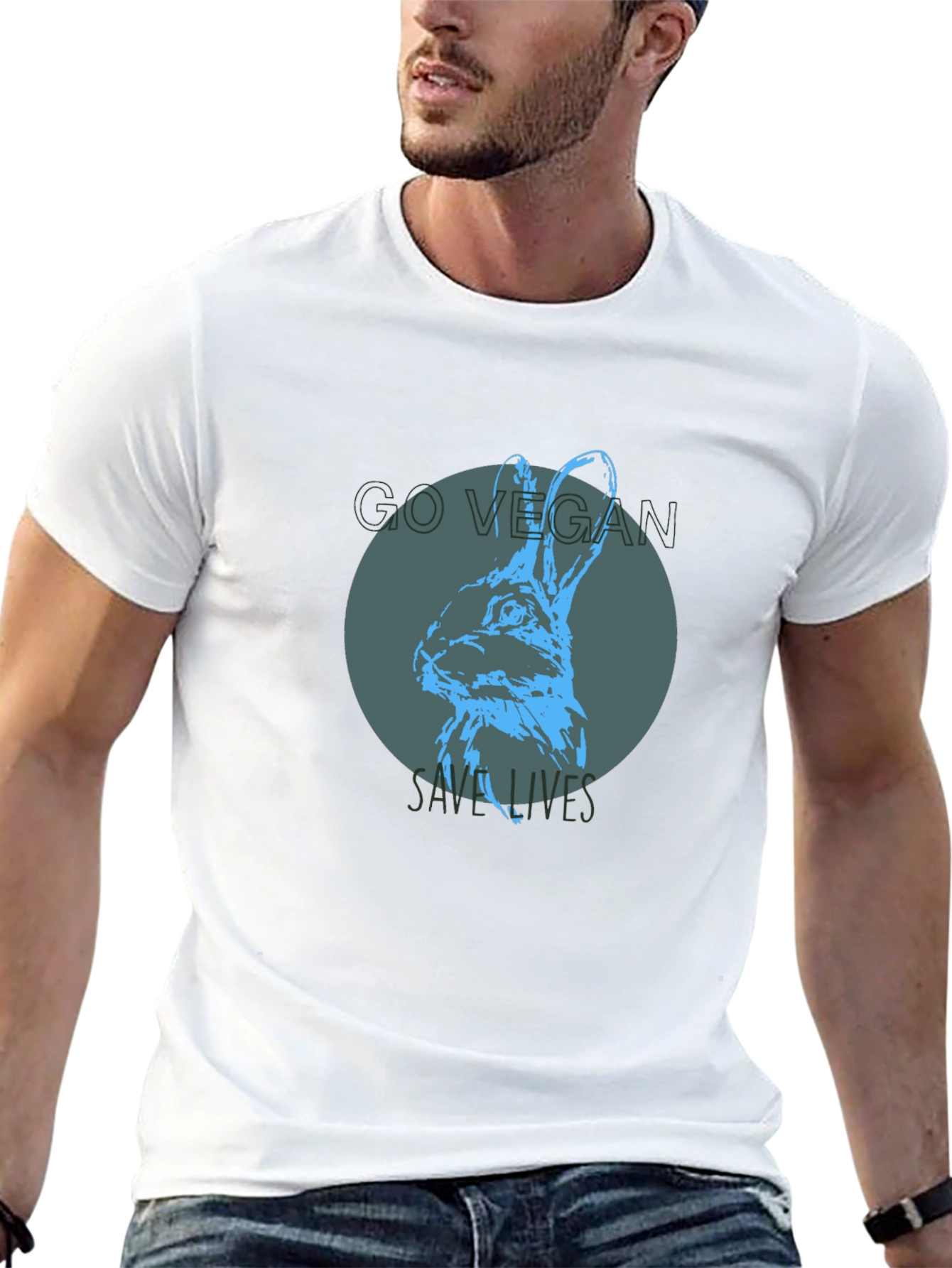 Vegan Rabbit Graphic Tee - Save Lives