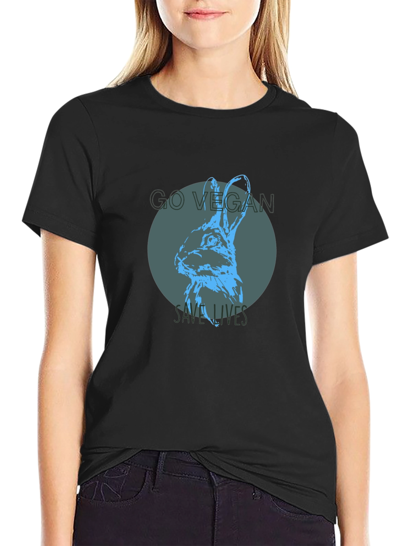 Vegan Rabbit Graphic Tee - Save Lives