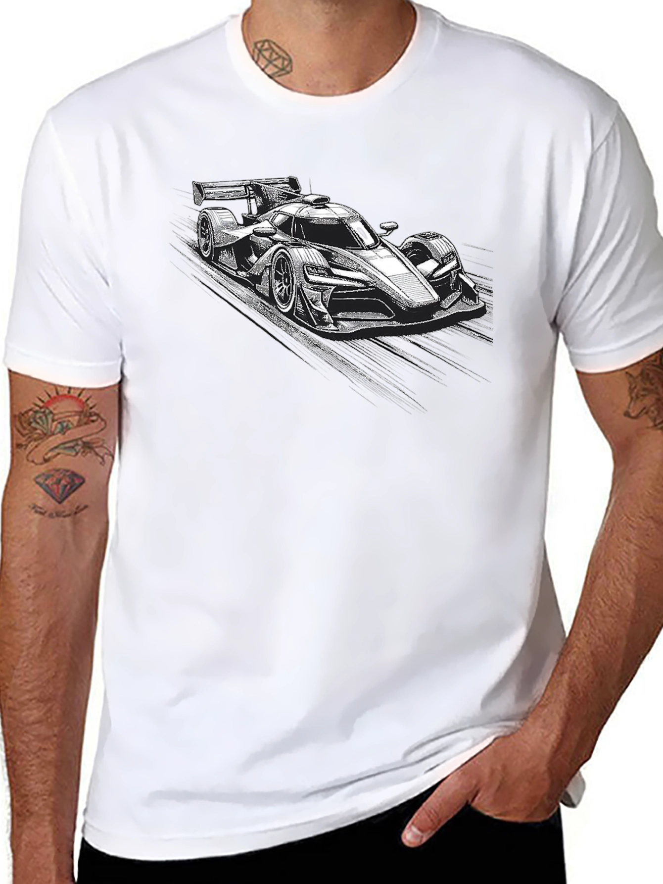 Race Car Graphic Black T-Shirt
