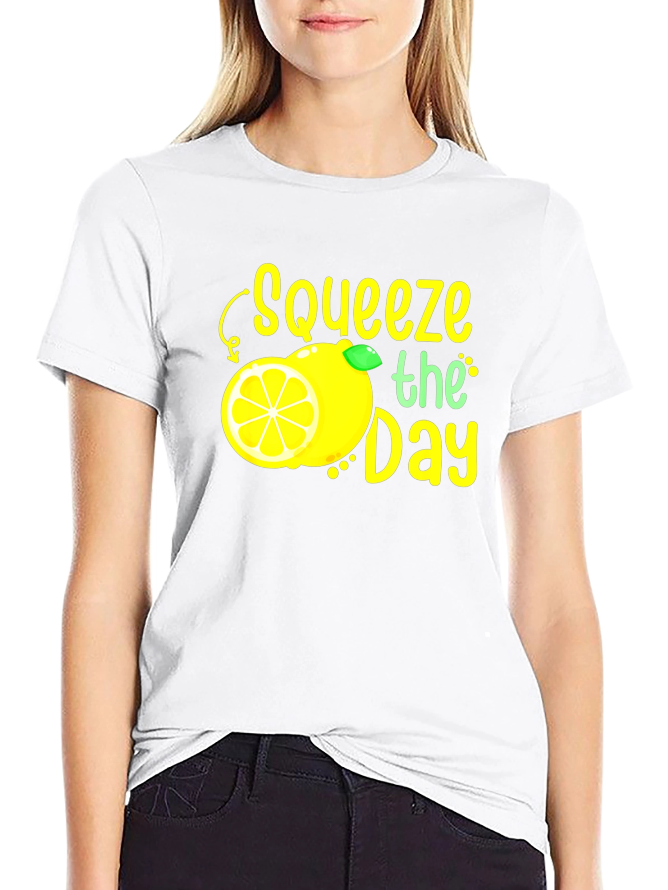 Squeeze the Day Graphic Tee - Black Cotton T-Shirt