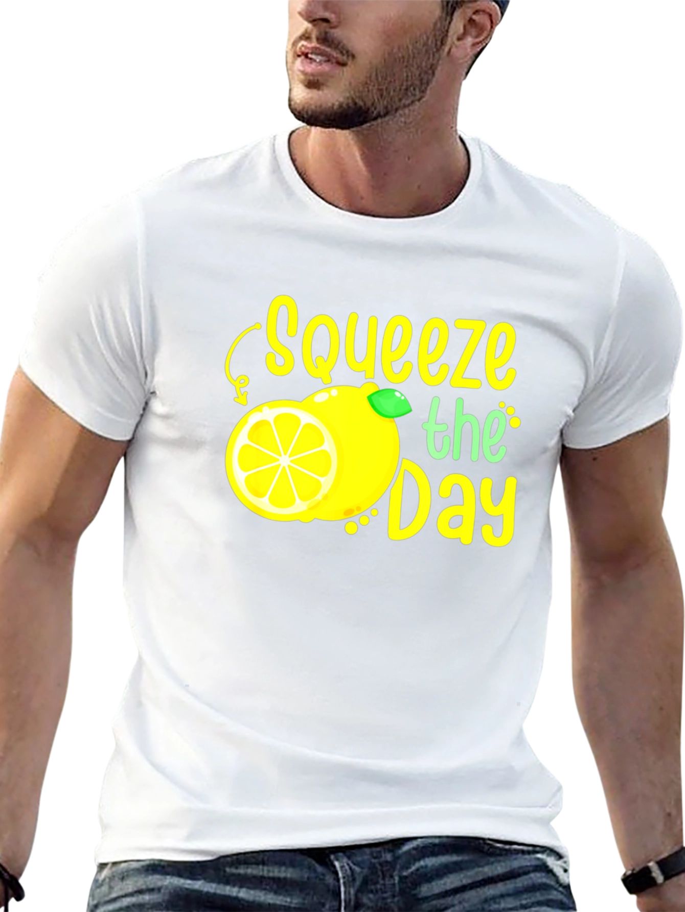 Squeeze the Day Graphic Tee - Black Cotton T-Shirt