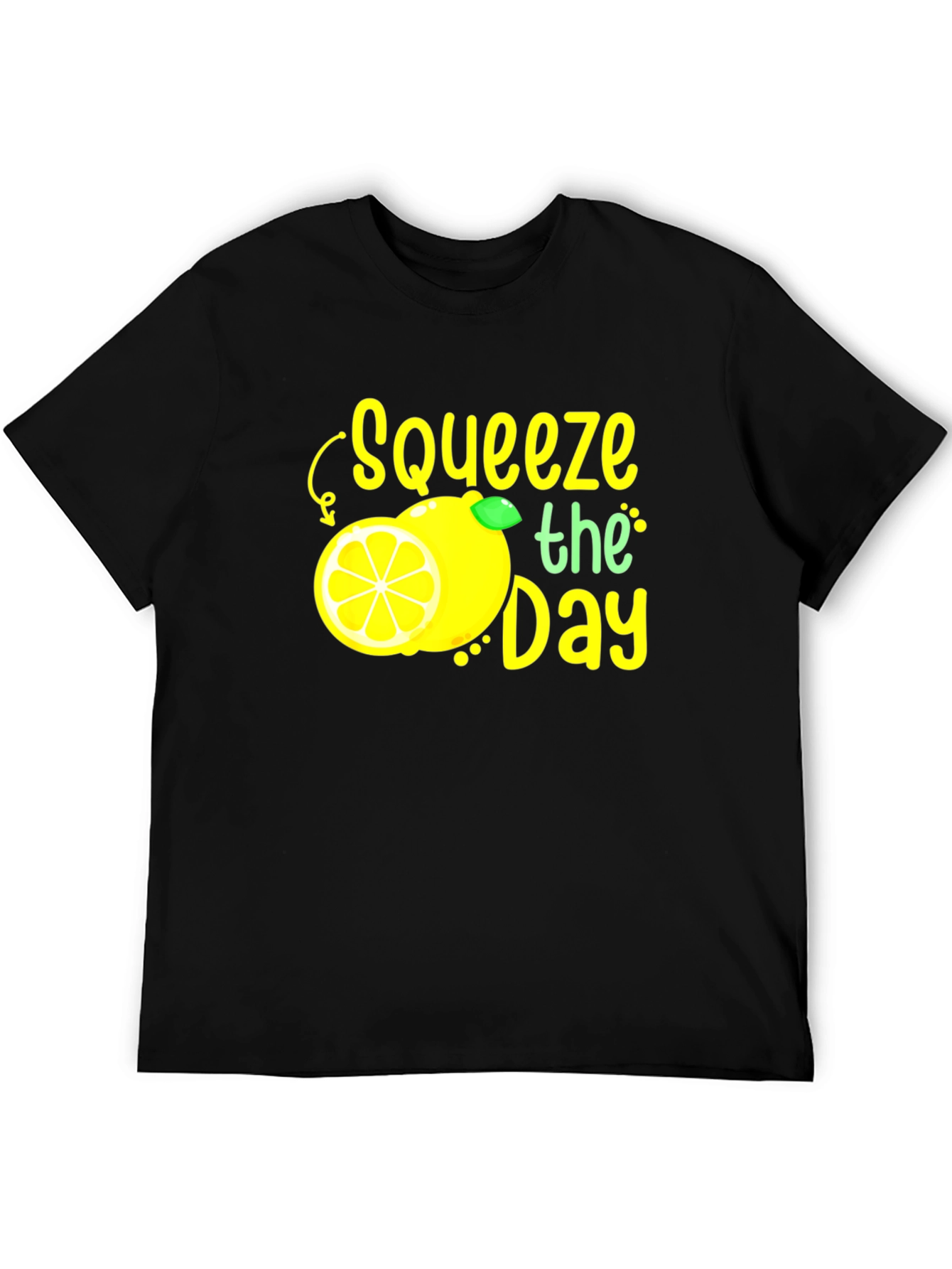 Squeeze the Day Graphic Tee - Black Cotton T-Shirt