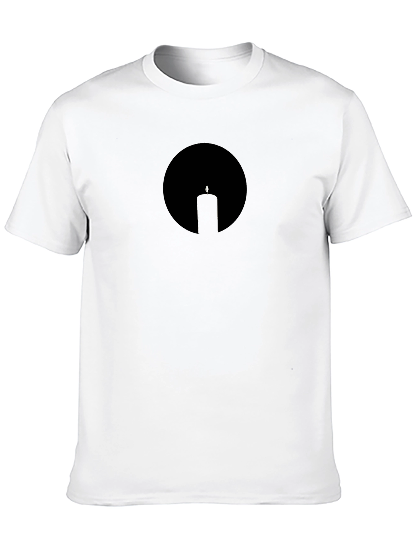 Minimalist Candle Silhouette Black T-Shirt
