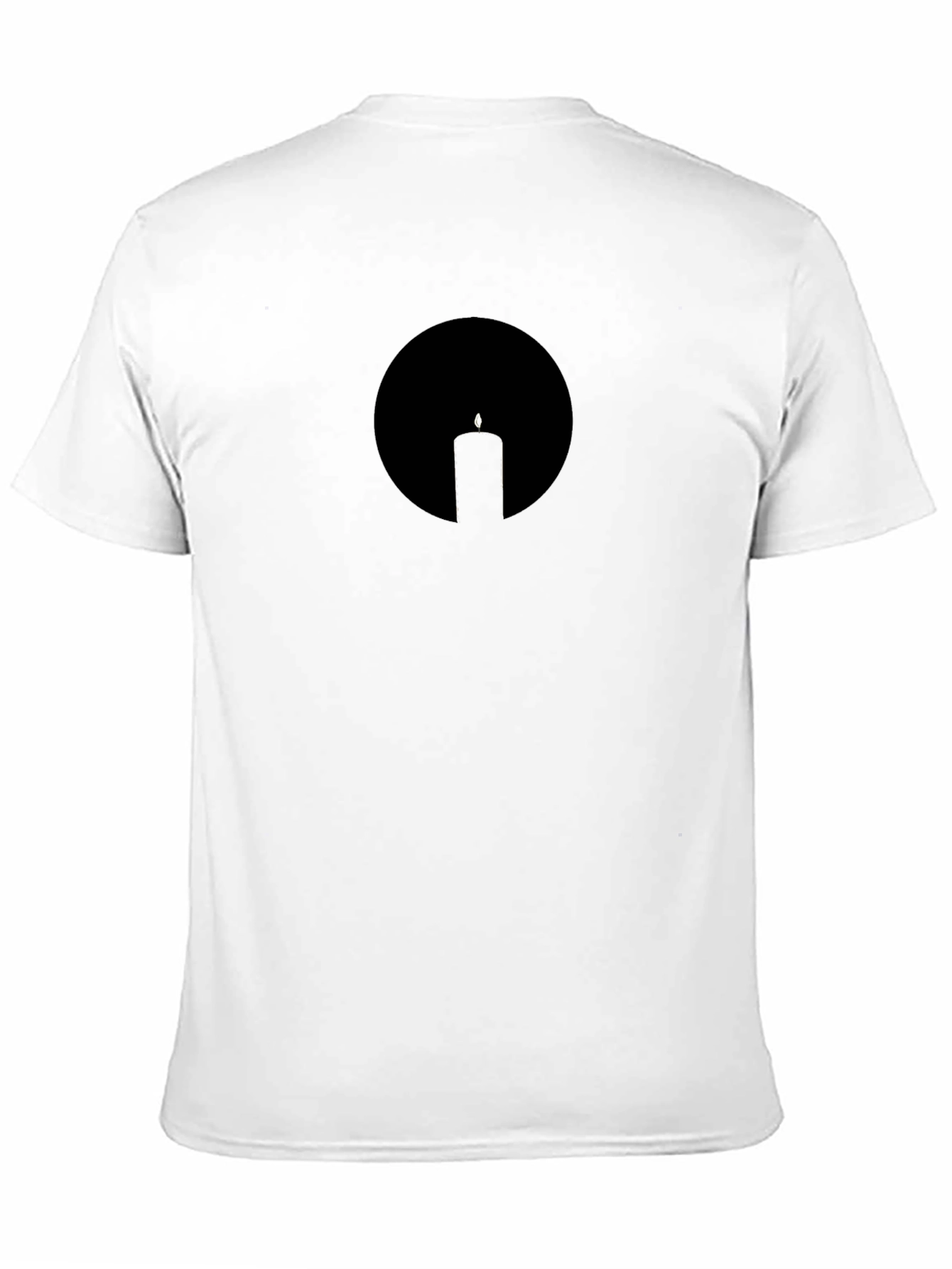 Minimalist Candle Silhouette Black T-Shirt