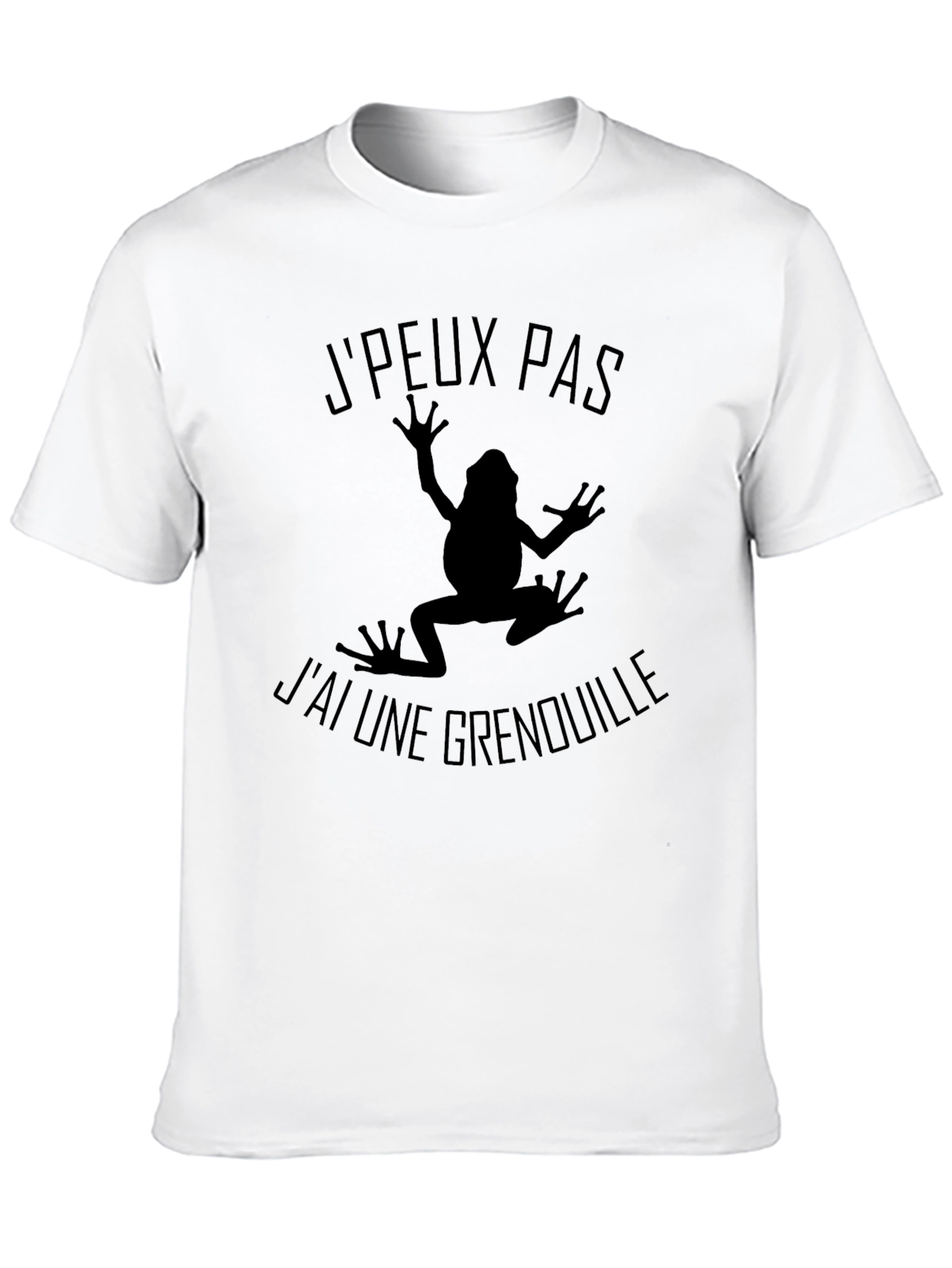 Mens Black T-Shirt - Frog Graphic French Text